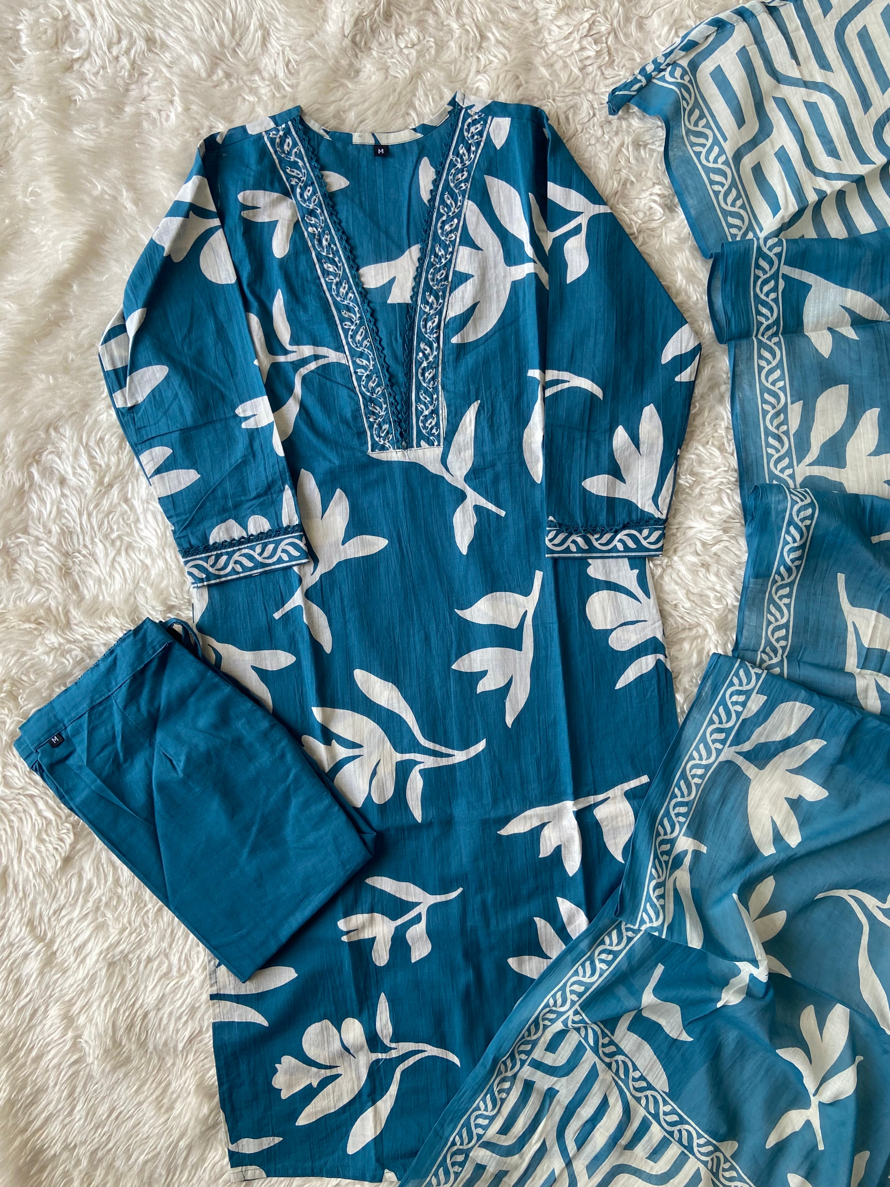 Budget Friendly Kurti Pant Dupatta Set