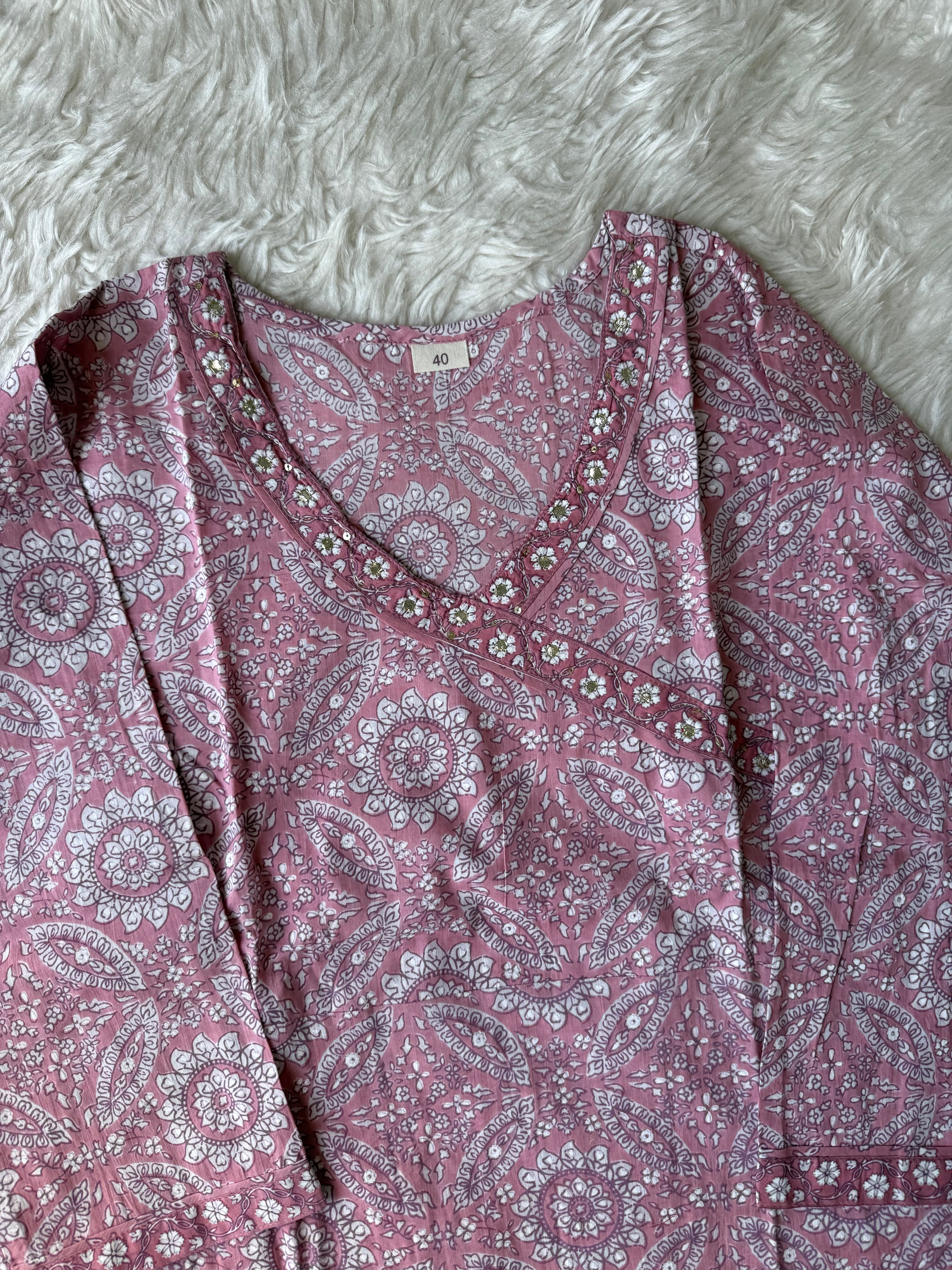 Pure Cotton Kurti Pant Dupatta Set