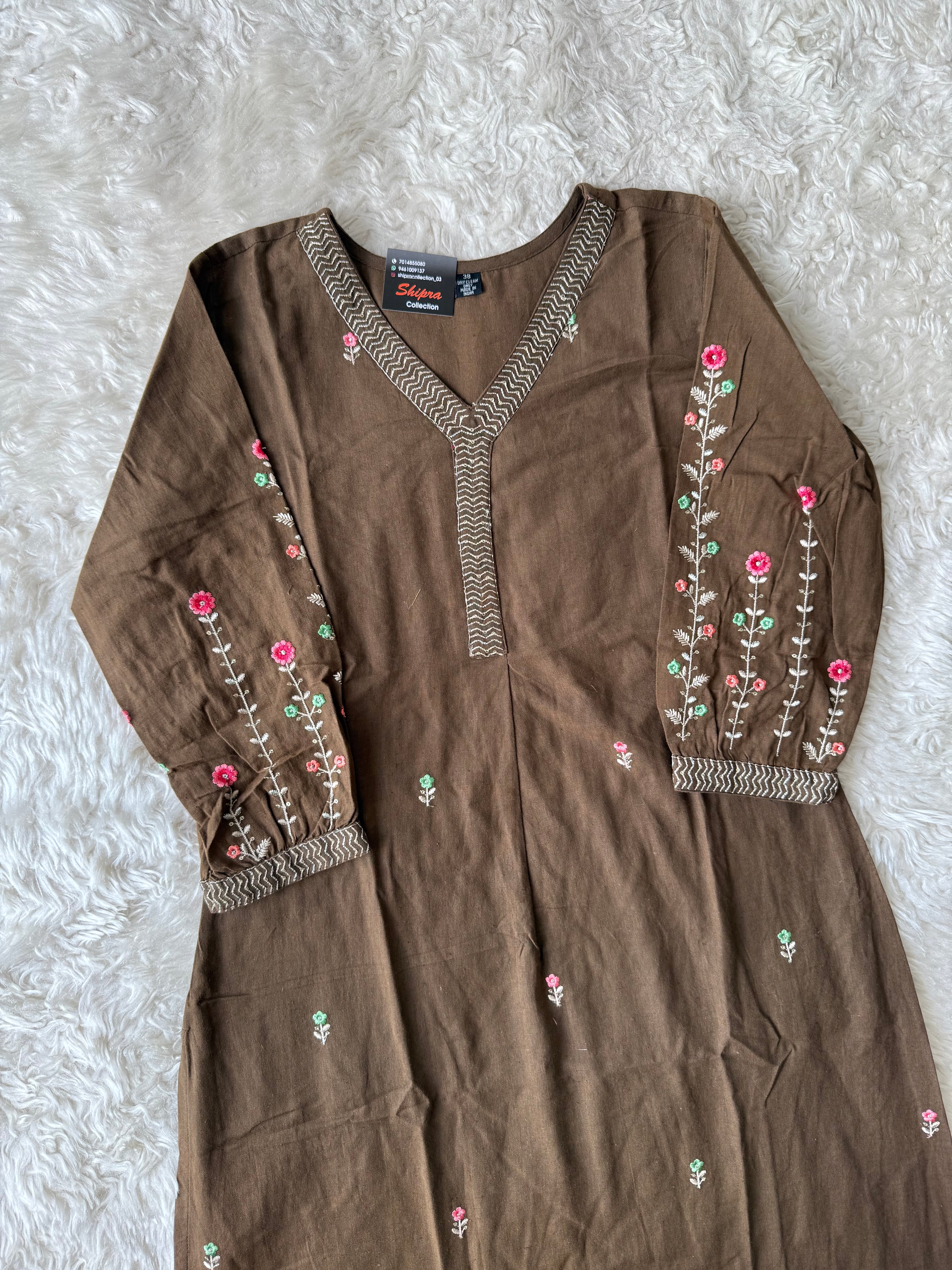 Khadi Cotton Kurti Pant Set