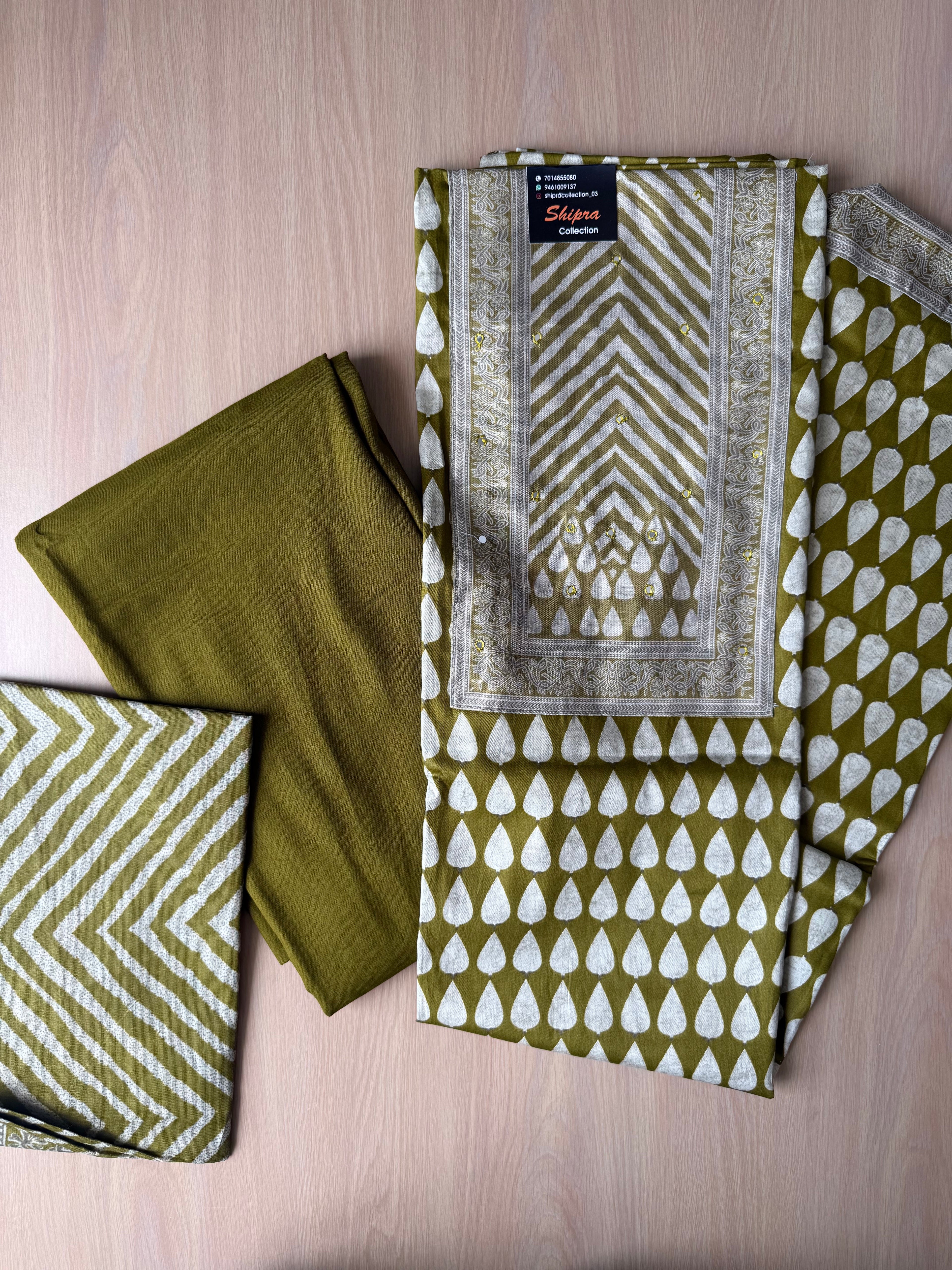 Premium Cotton Unstitched Set