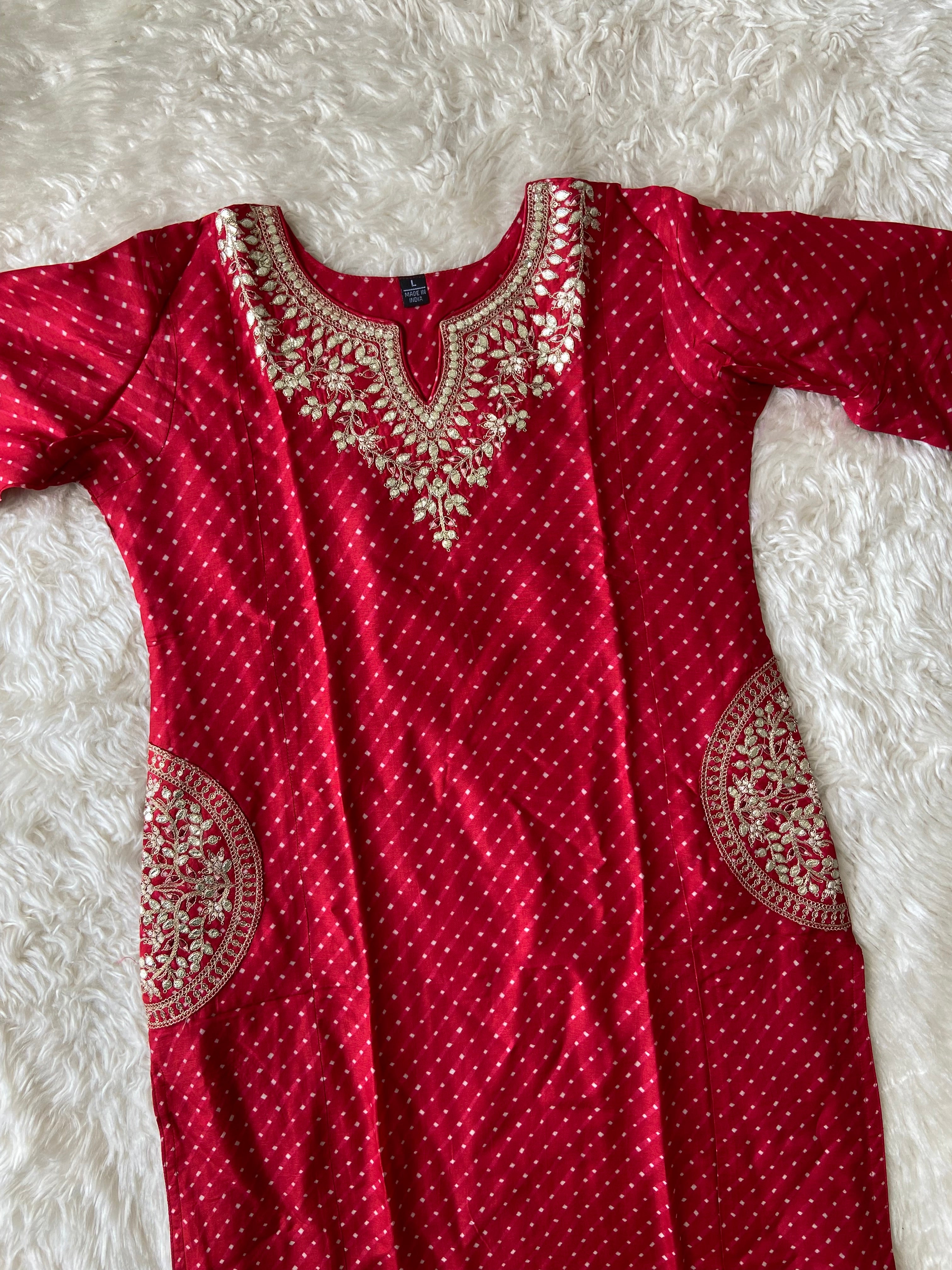 Russian Silk Kurti Pant Dupatta Set