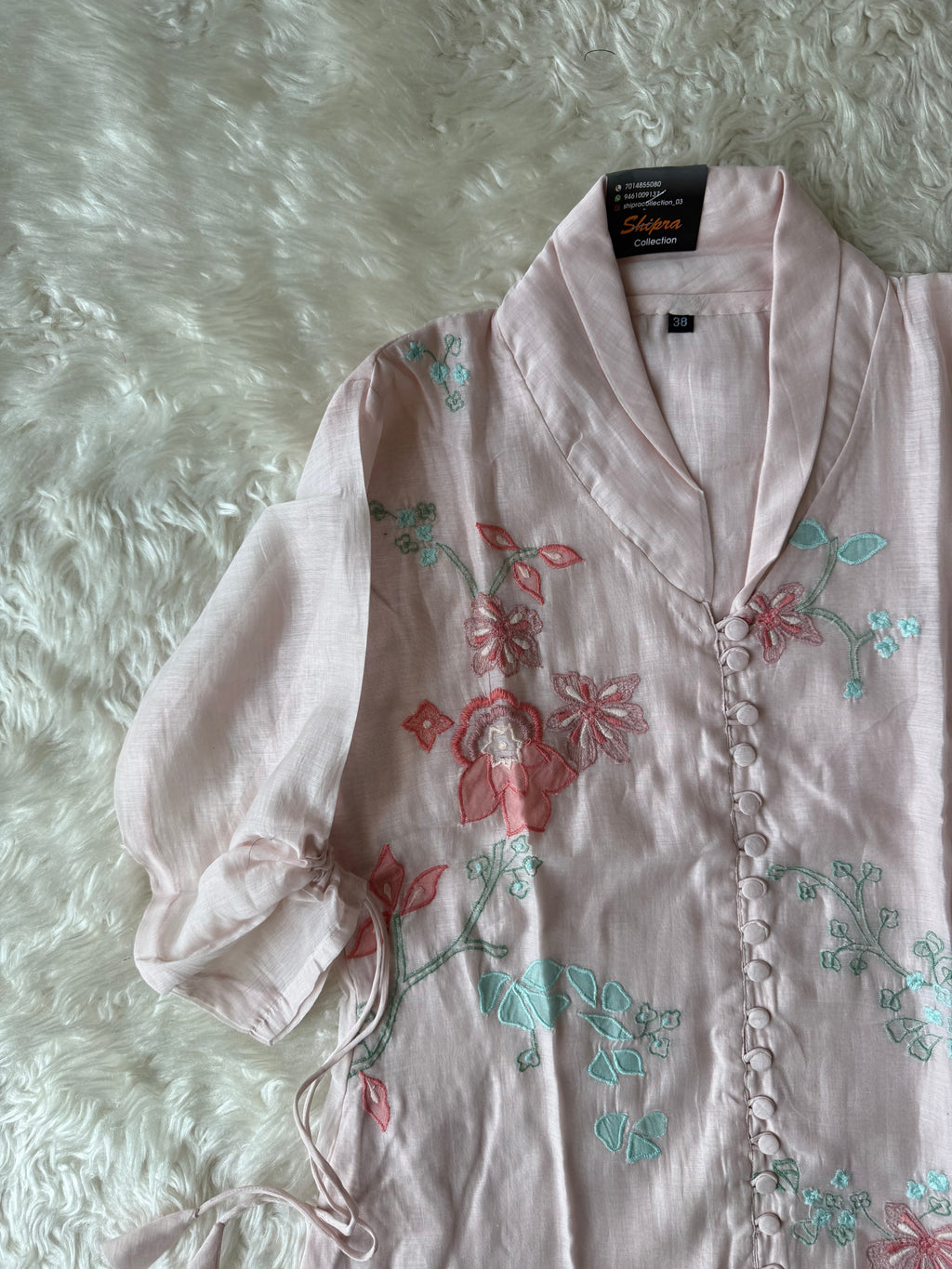 Mul Chanderi Thread work Co-ord Set