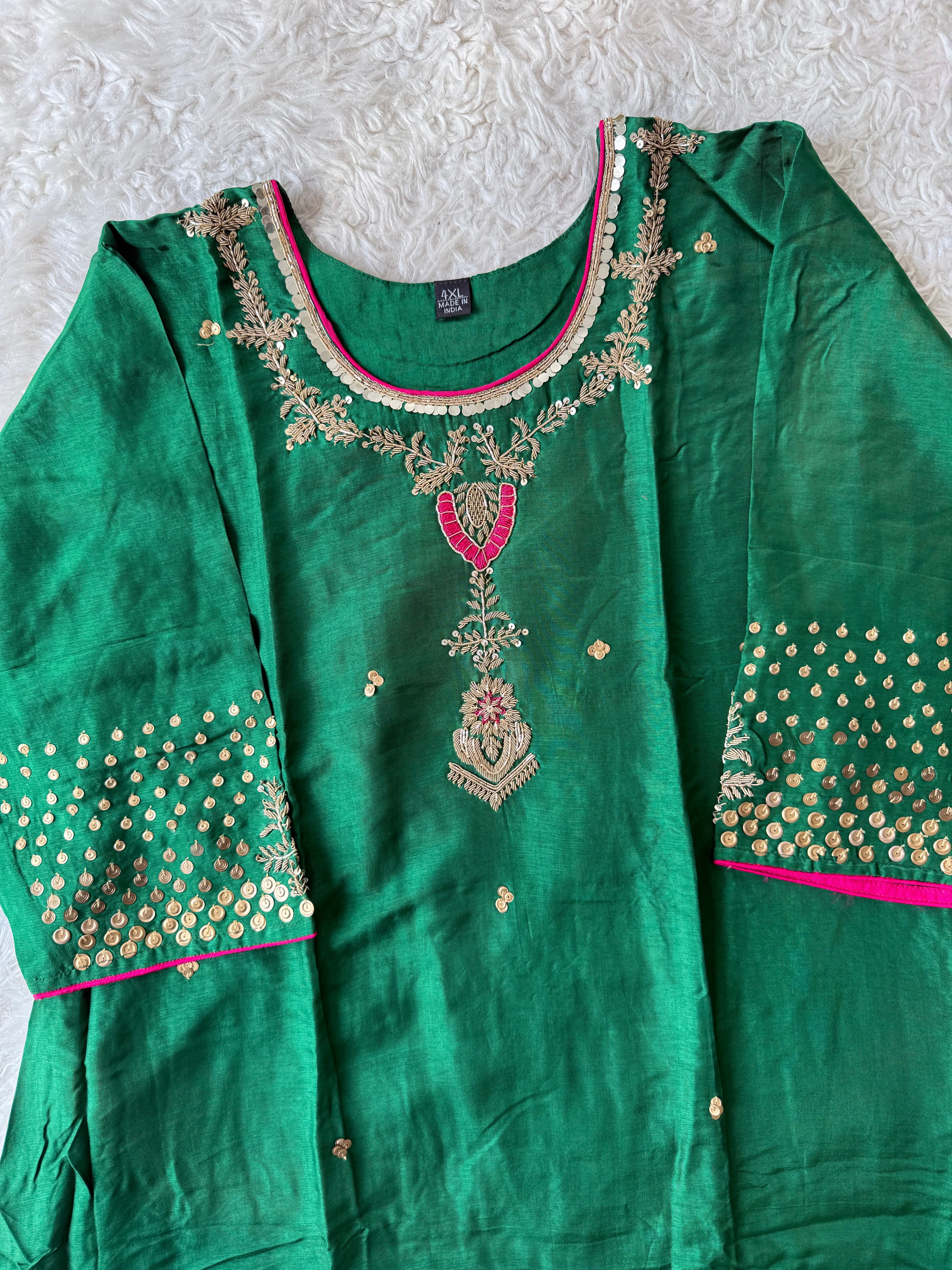 “Plus Size” Dola Silk Kurti Pant Dupatta Set