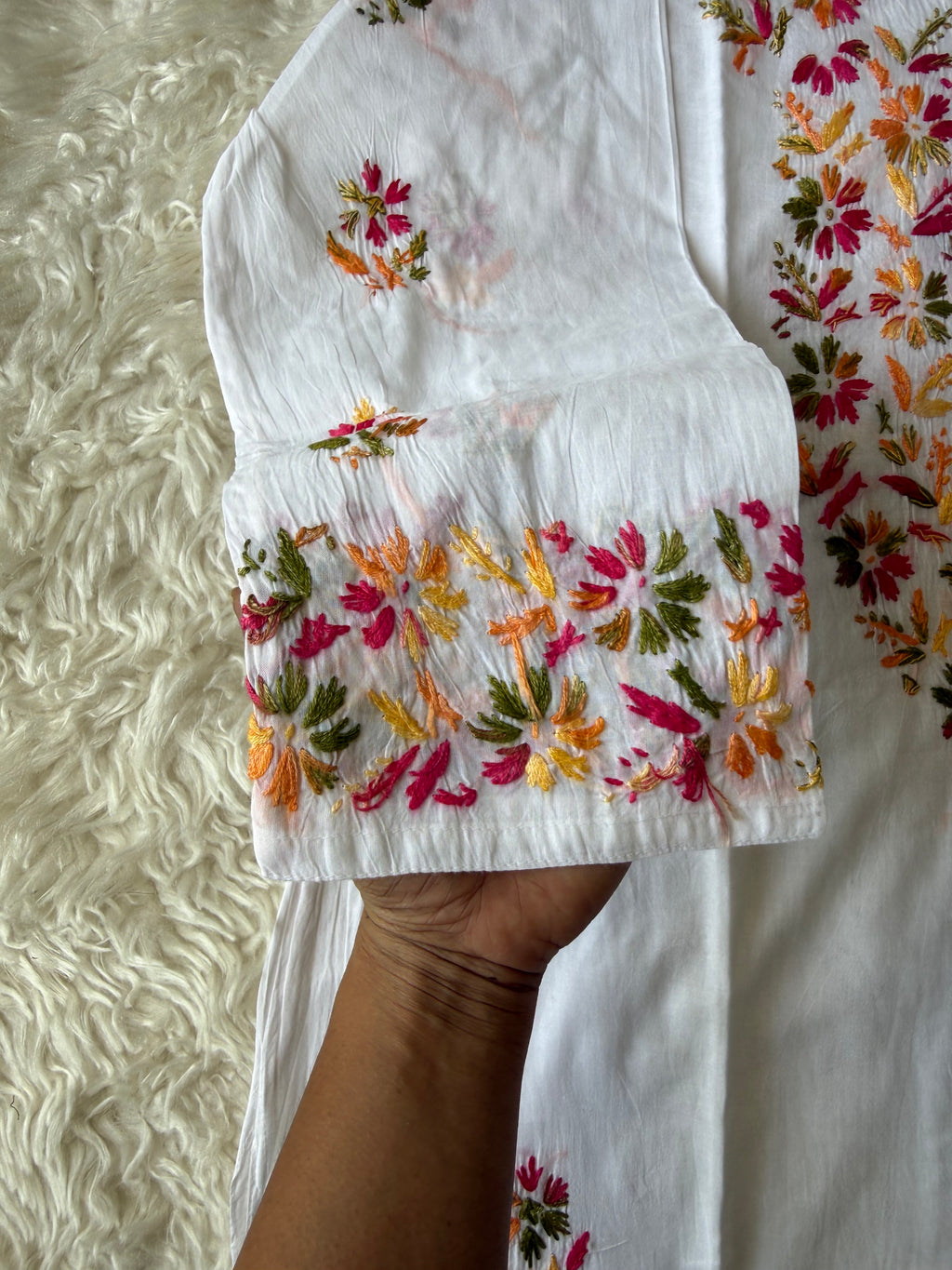 Mul Cotton Chikankari kurti