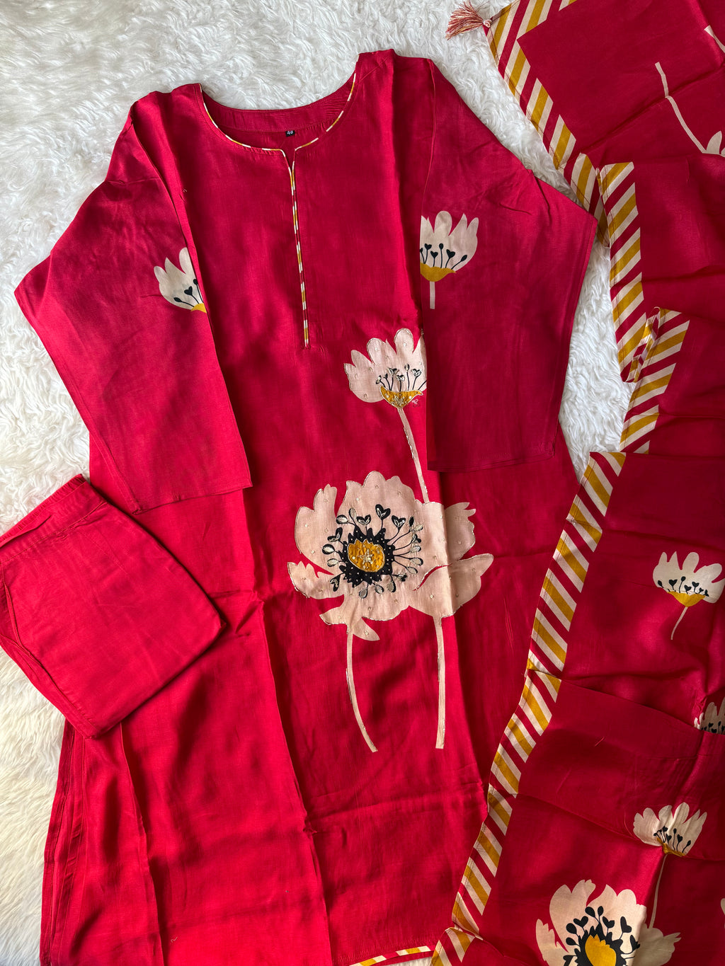 “Plus Size” Russian Silk Kurti Pant Dupatta Set