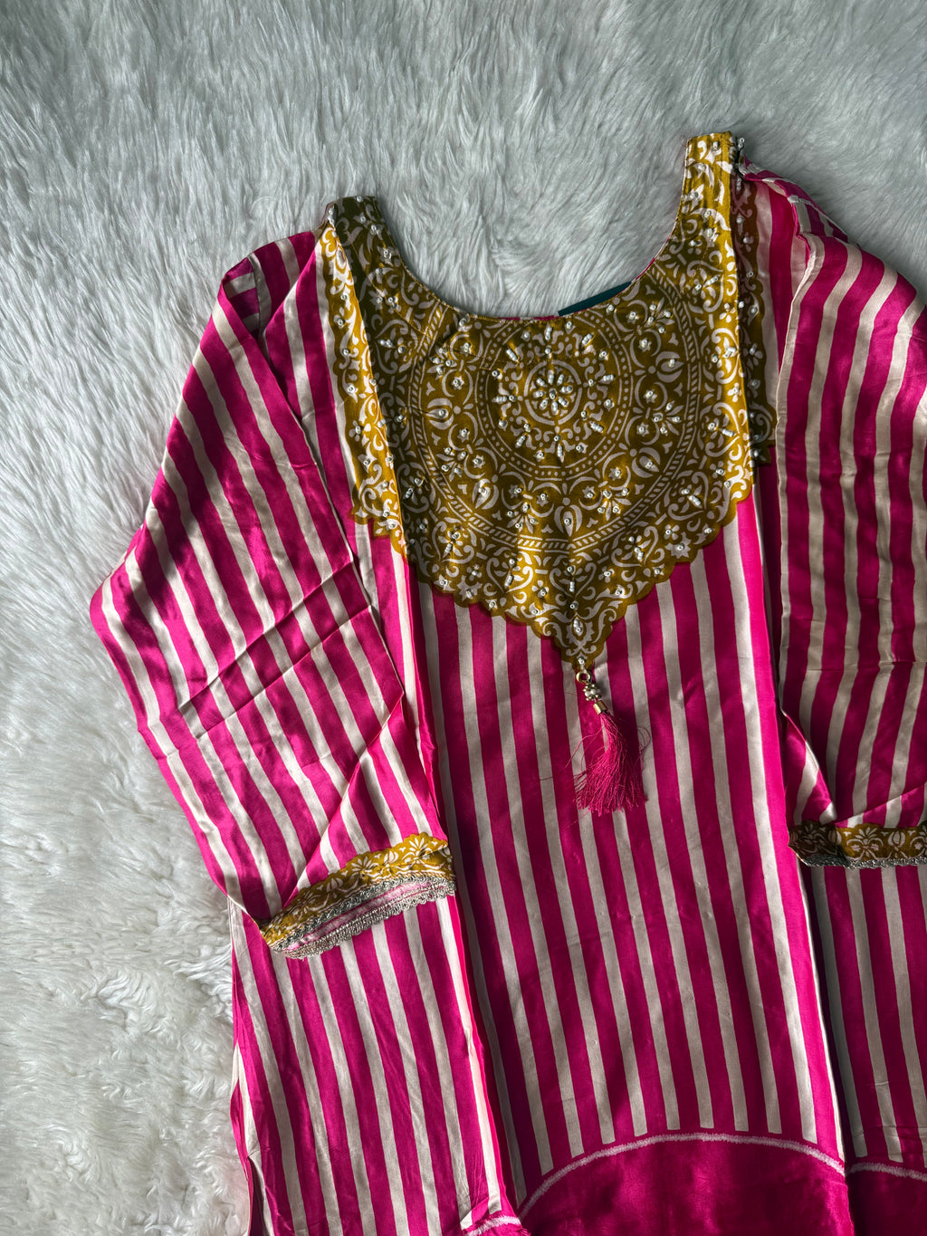 Gazi Silk Kurti Plazo Set