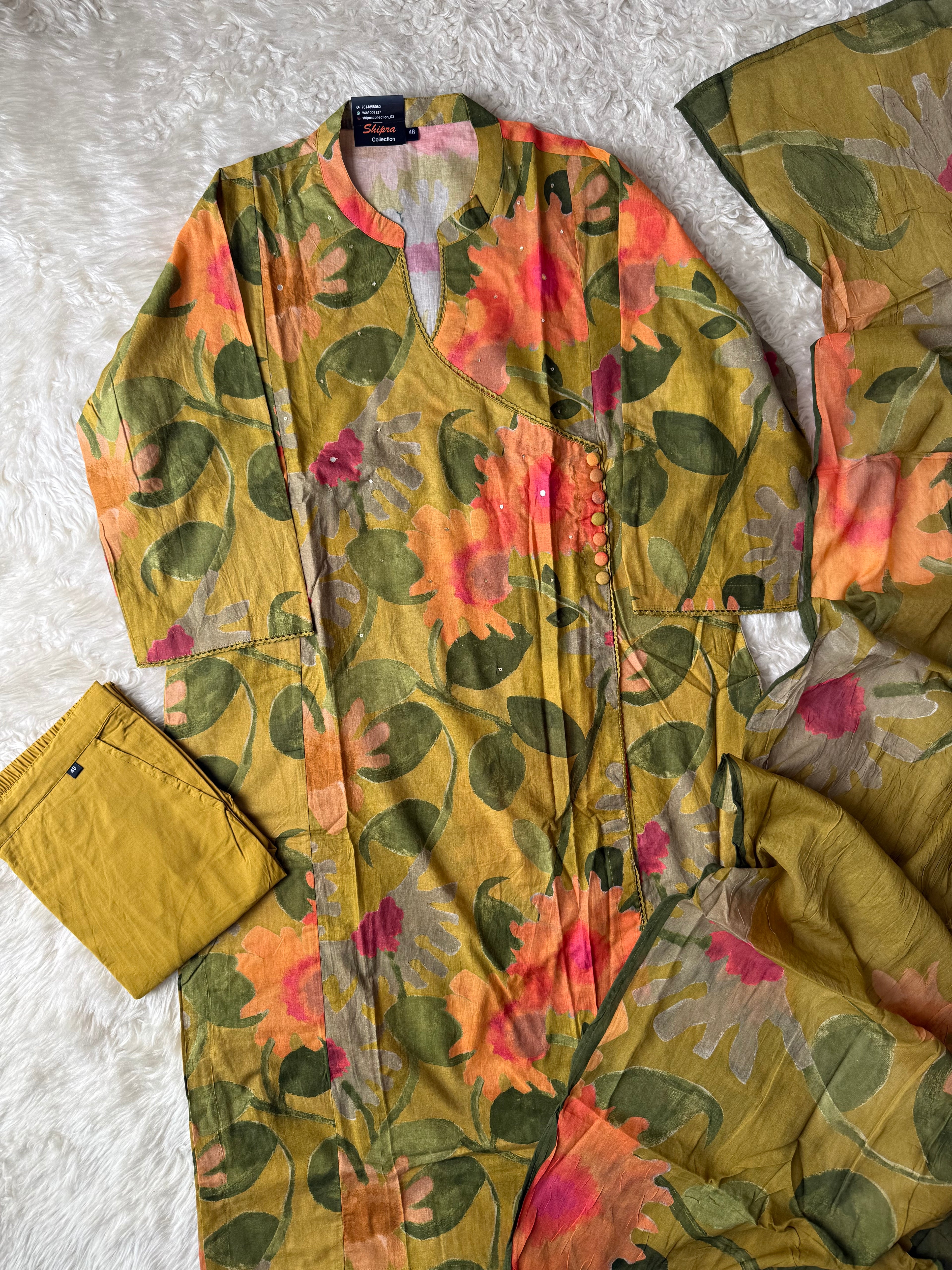 Premium Cotton Kurti Pant Dupatta Set