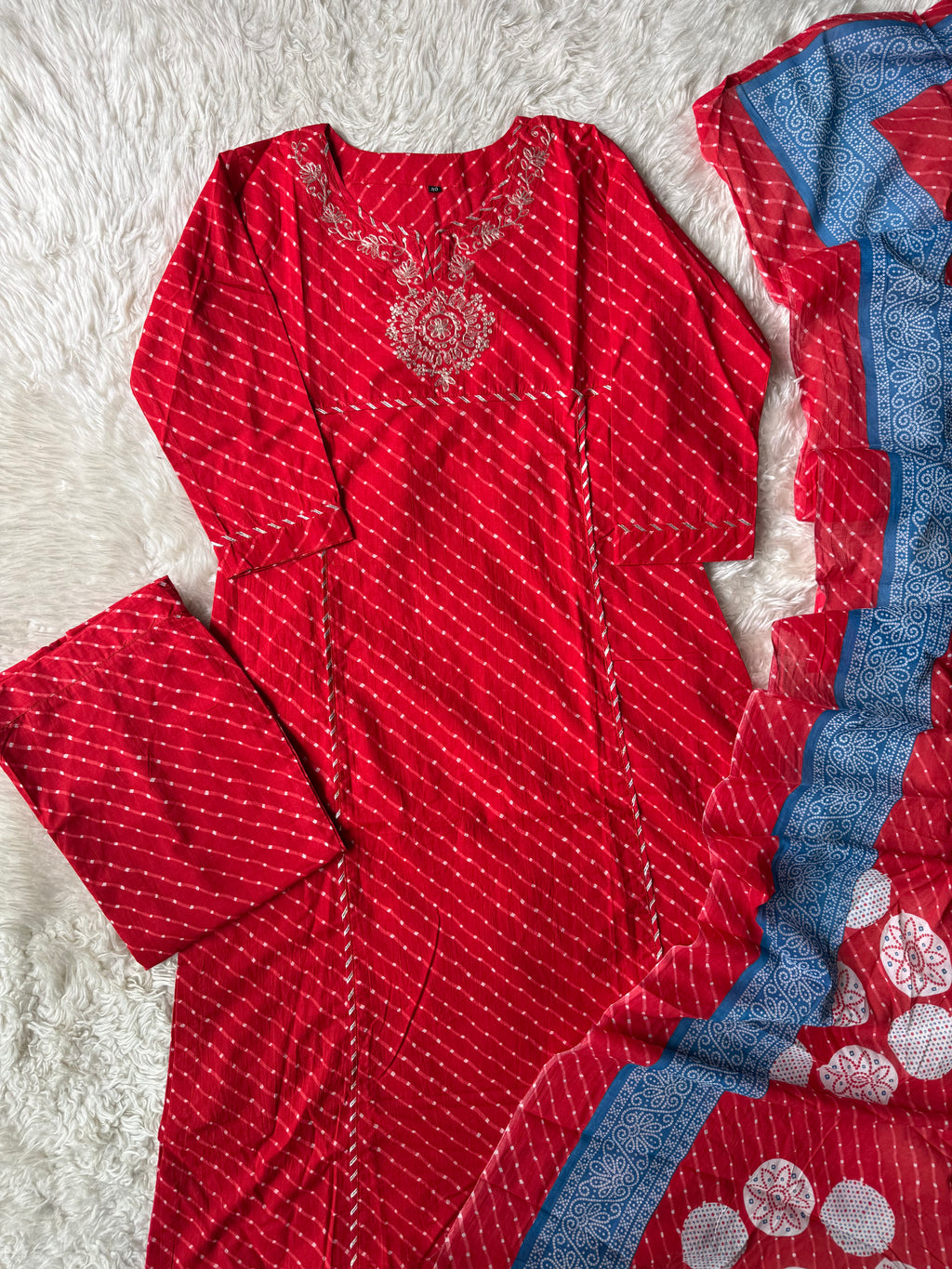 Premium Cotton Lehariya Set
