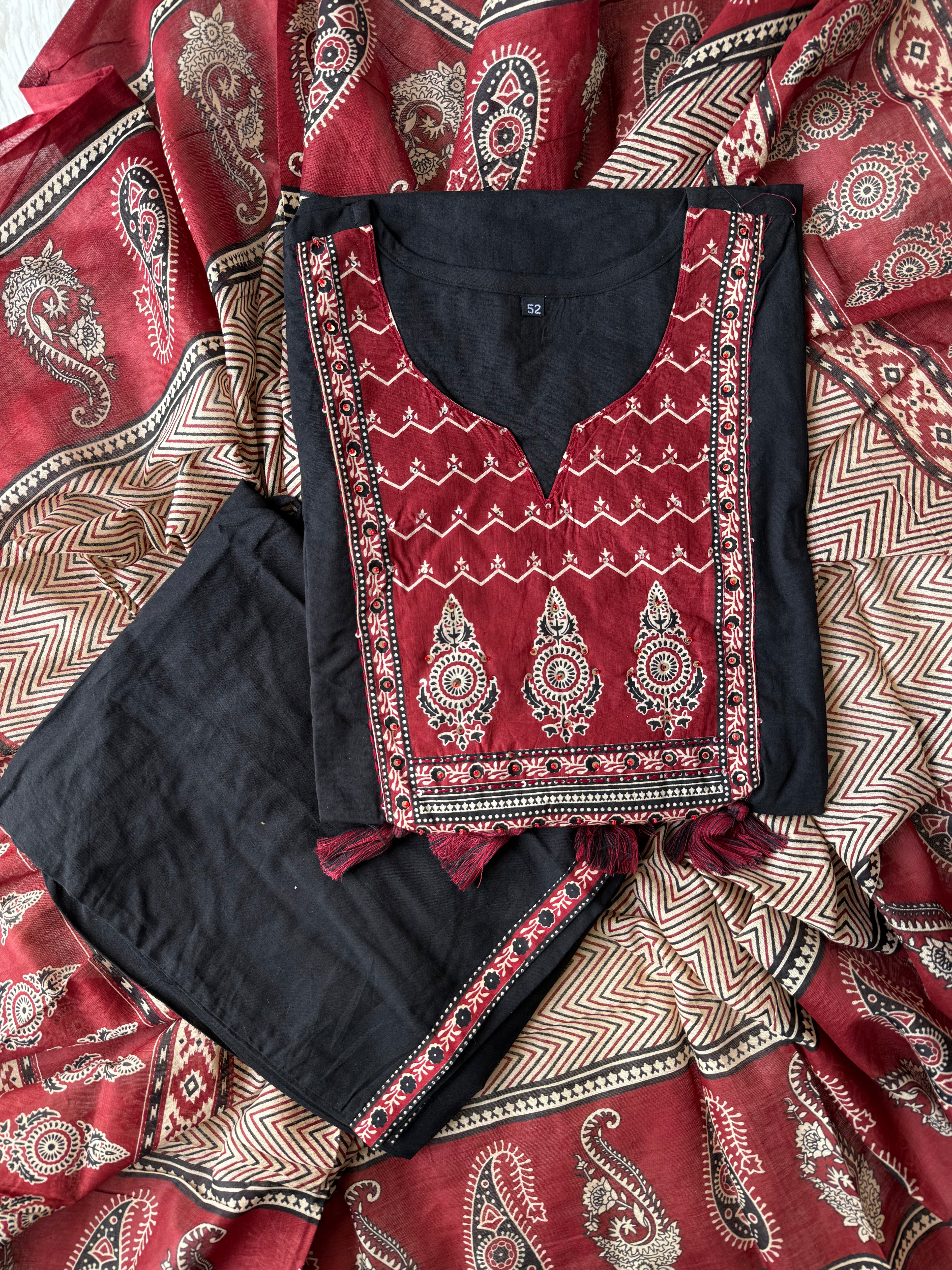 Pure Cotton Kurti Pant Dupatta Set