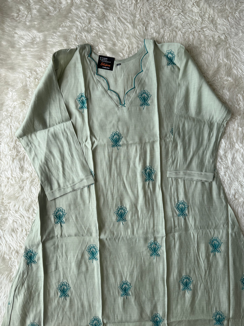 “ Plus Size” Muslin Silk Kurti Pant Dupatta Set