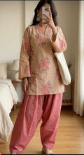 Premium Cotton Kurti Farshi Salwar Set