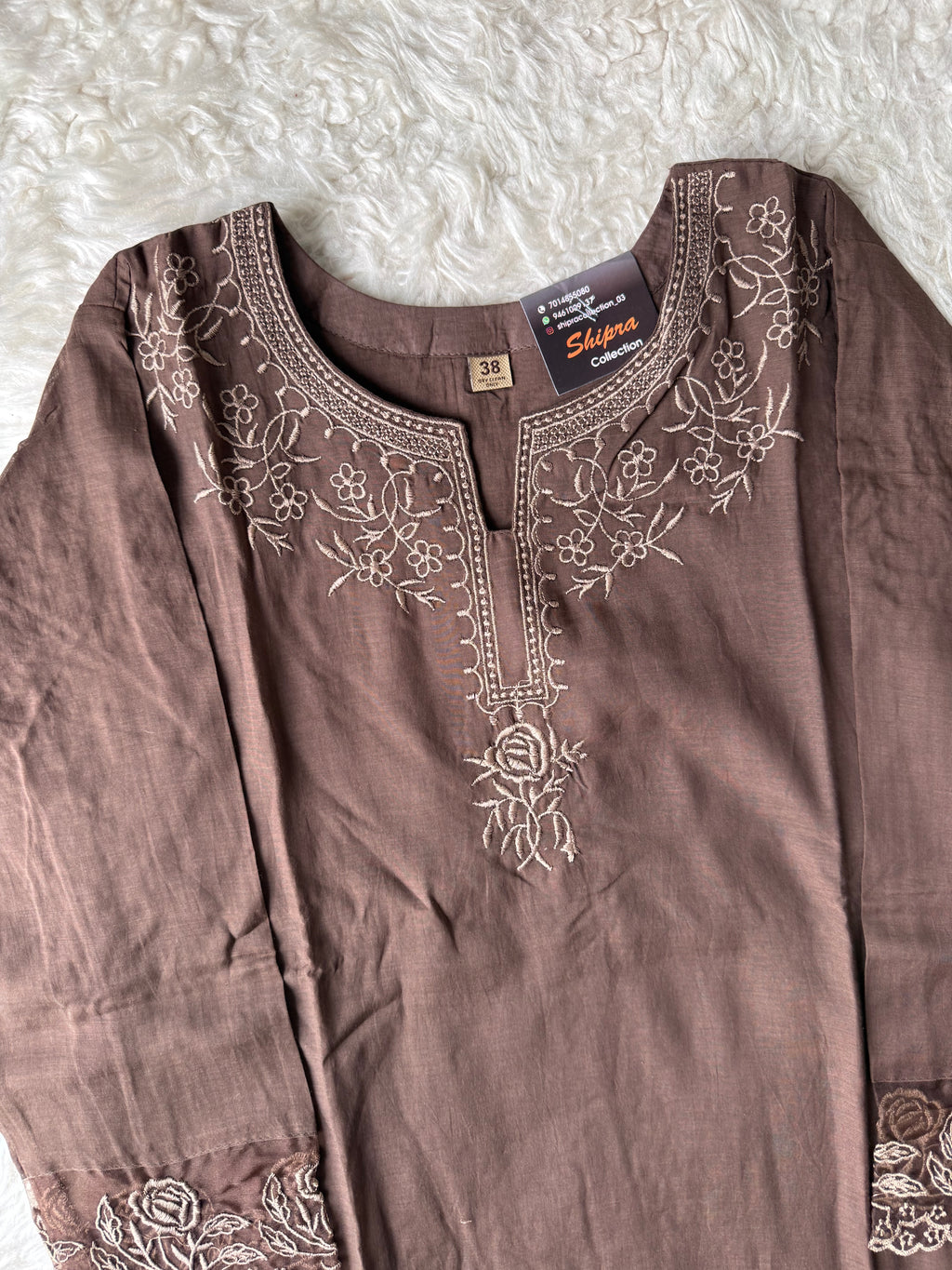 Mul Chanderi Kurti Pant Dupatta Set