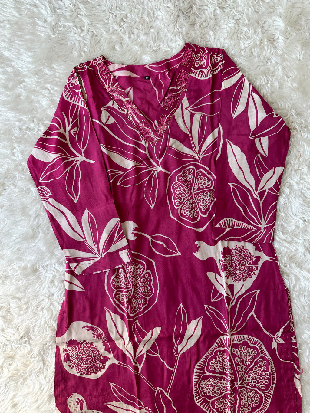 Crepe Silk Kurti Pant Set