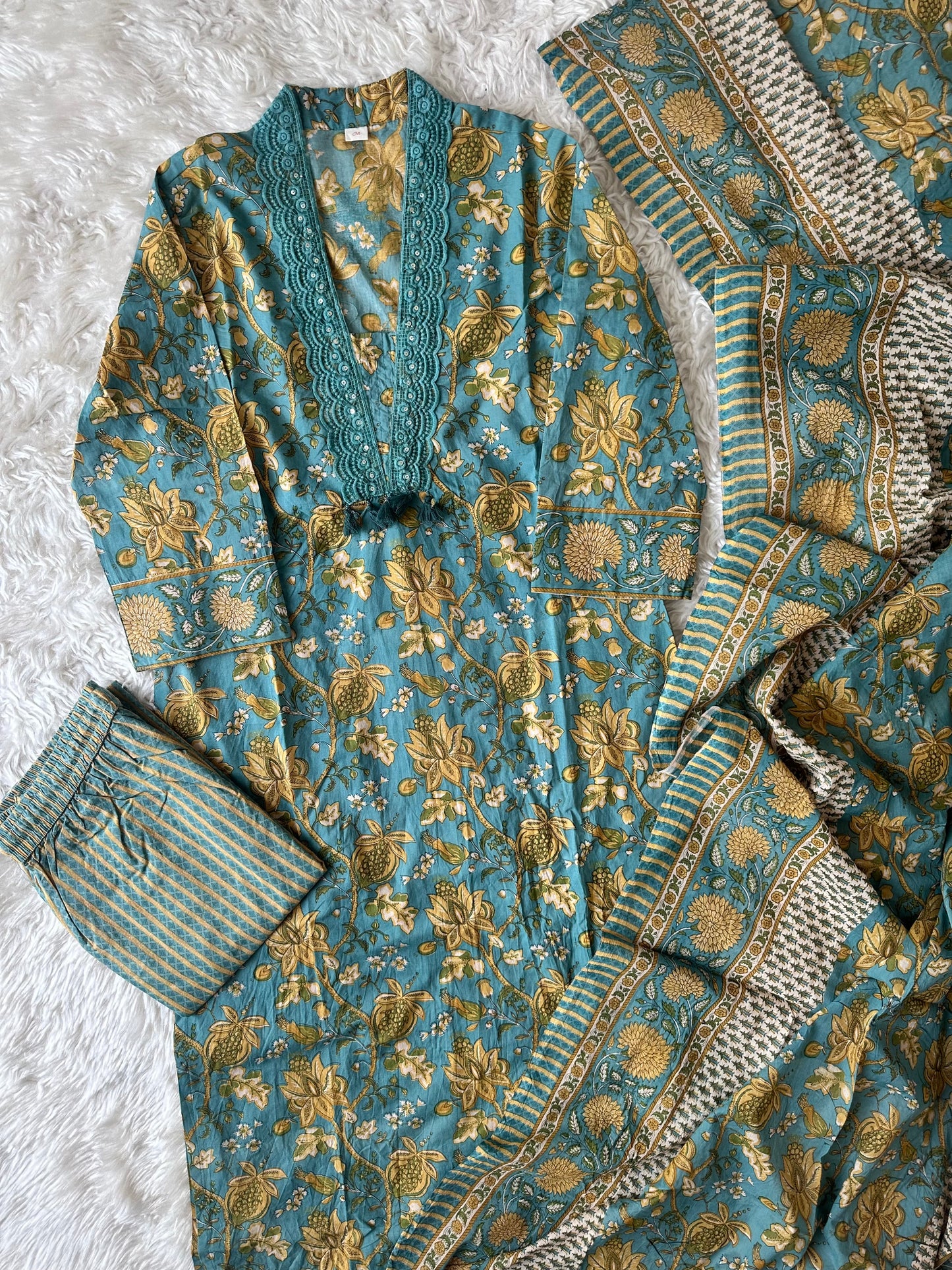 Premium Cotton Kurti Pant Dupatta Set