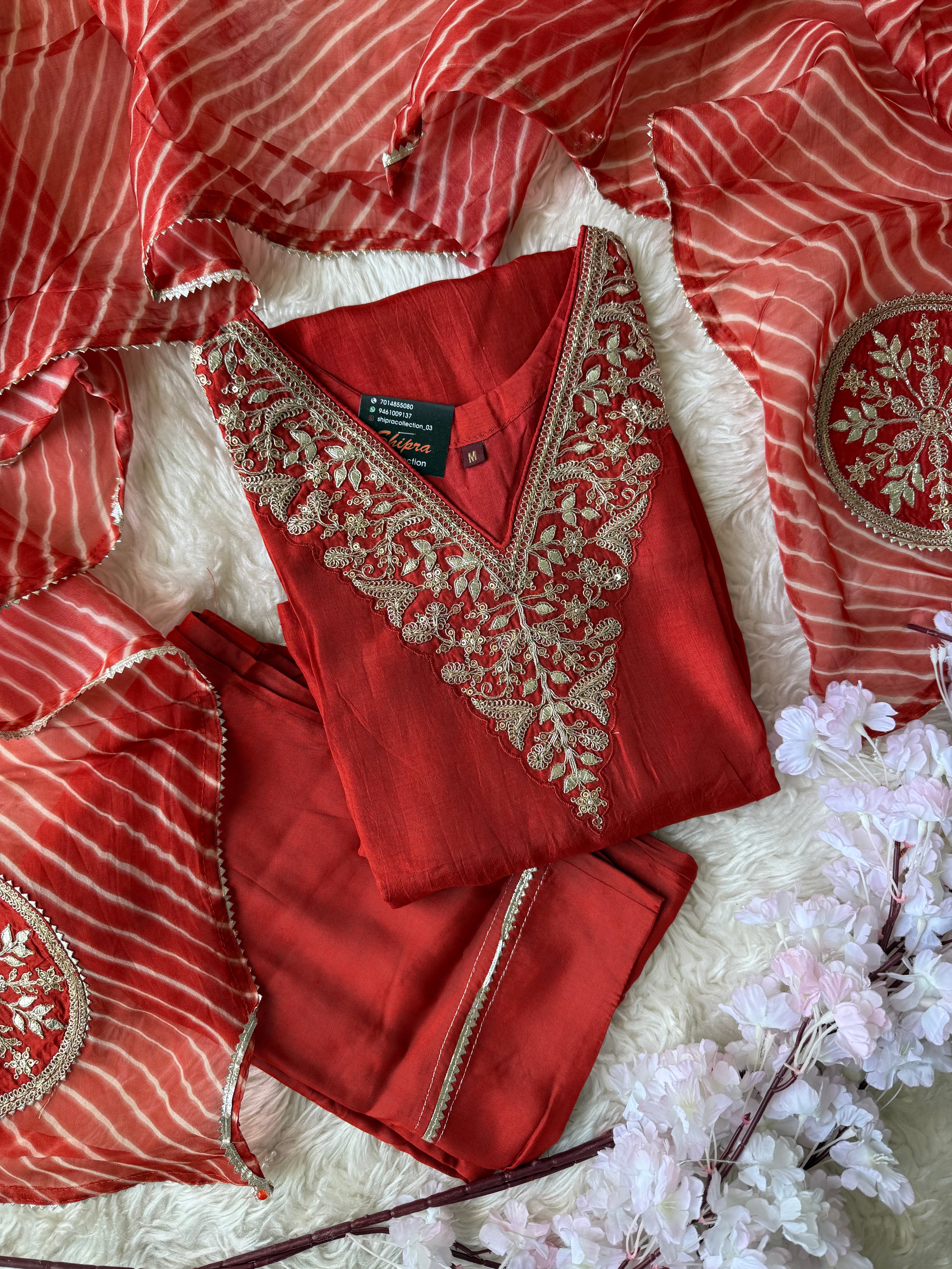 Dola Silk Kurti Pant Dupatta Set