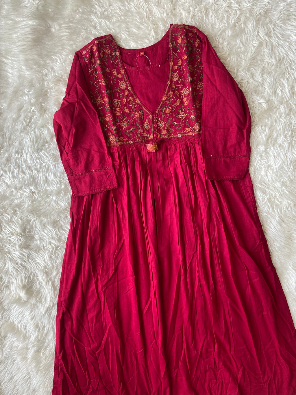 Premium Cotton Thread Work Kurti Pant Set