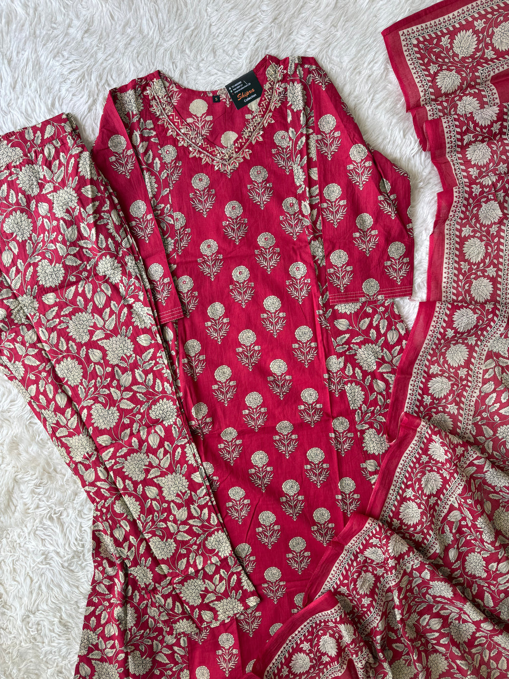 Premium Cotton Kurti Pant Dupatta Set