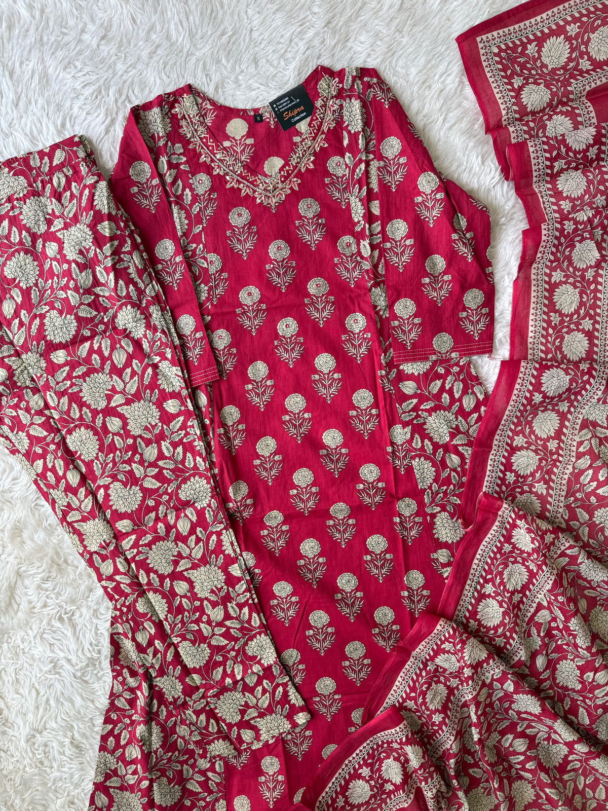 Premium Cotton Kurti Pant Dupatta Set