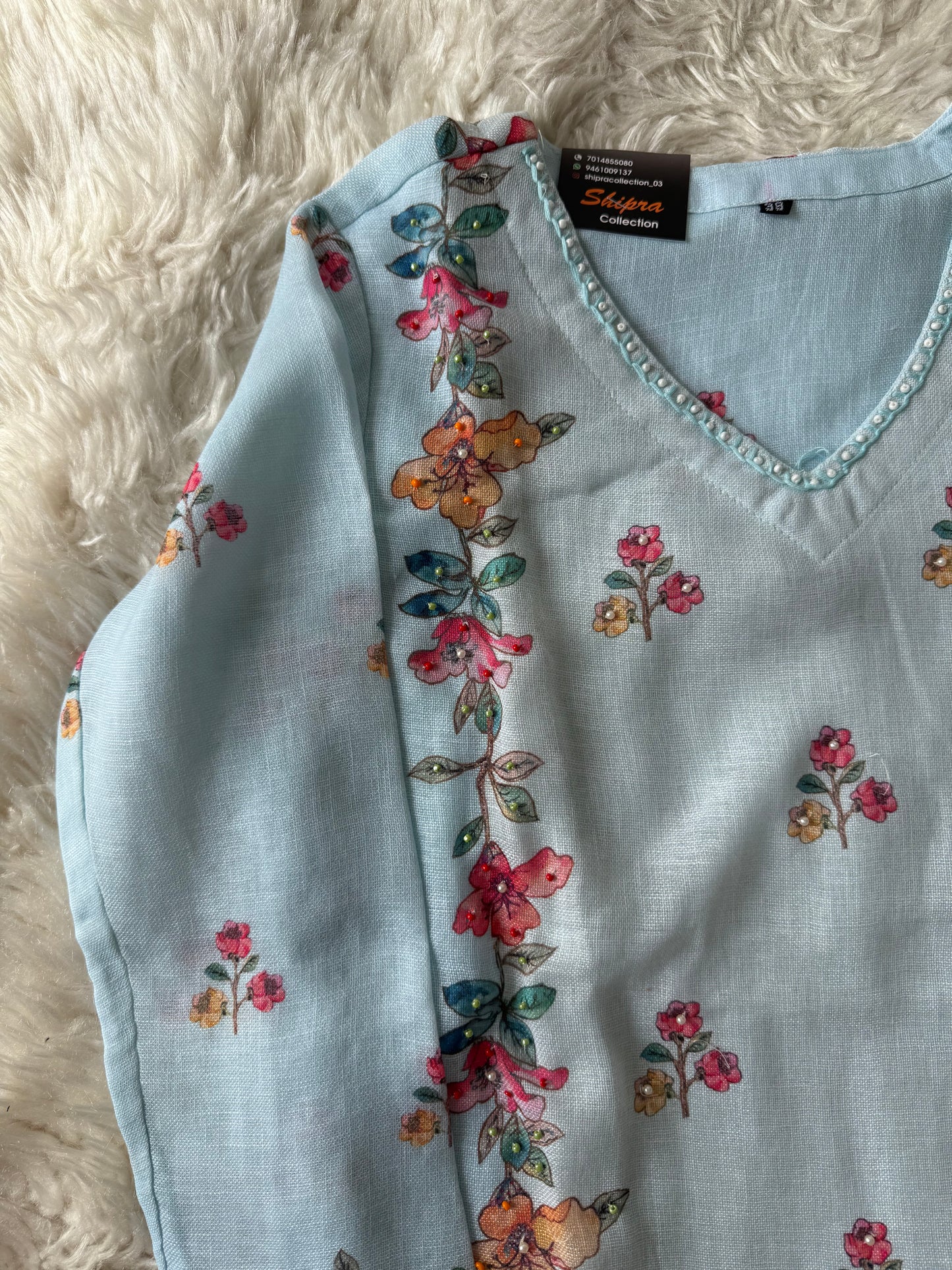 Linen Kurti Pant Dupatta Set
