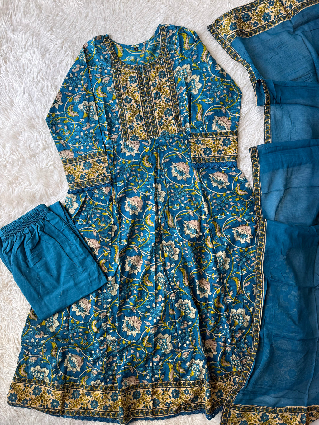 Budget Friendly FLARE Kurti Pant Dupatta Set