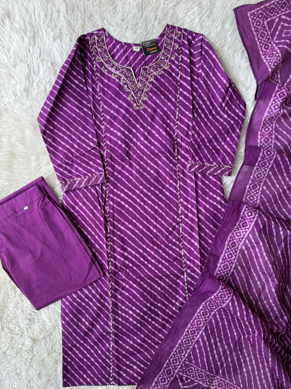 Premium Cotton Lehariya Set