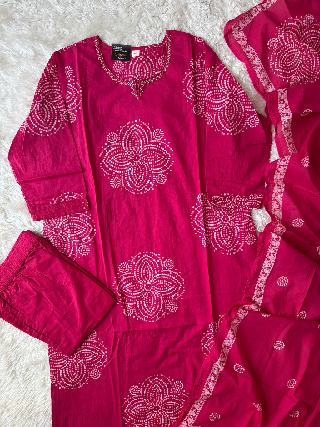 Premium Cotton Kurti Pant Dupatta Set