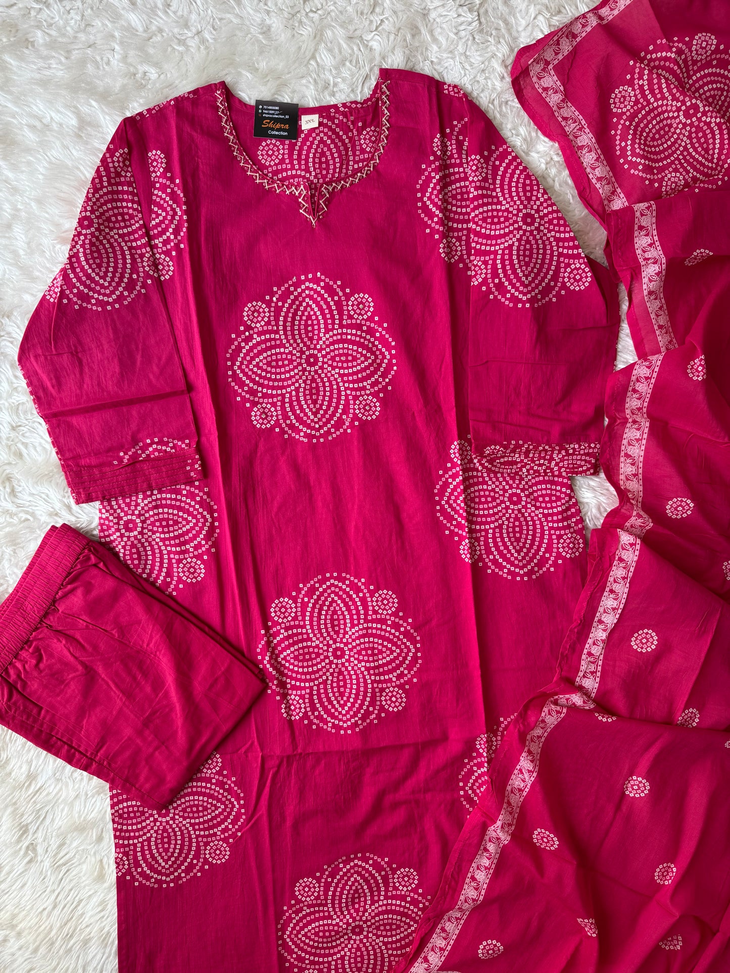 Premium Cotton Kurti Pant Dupatta Set