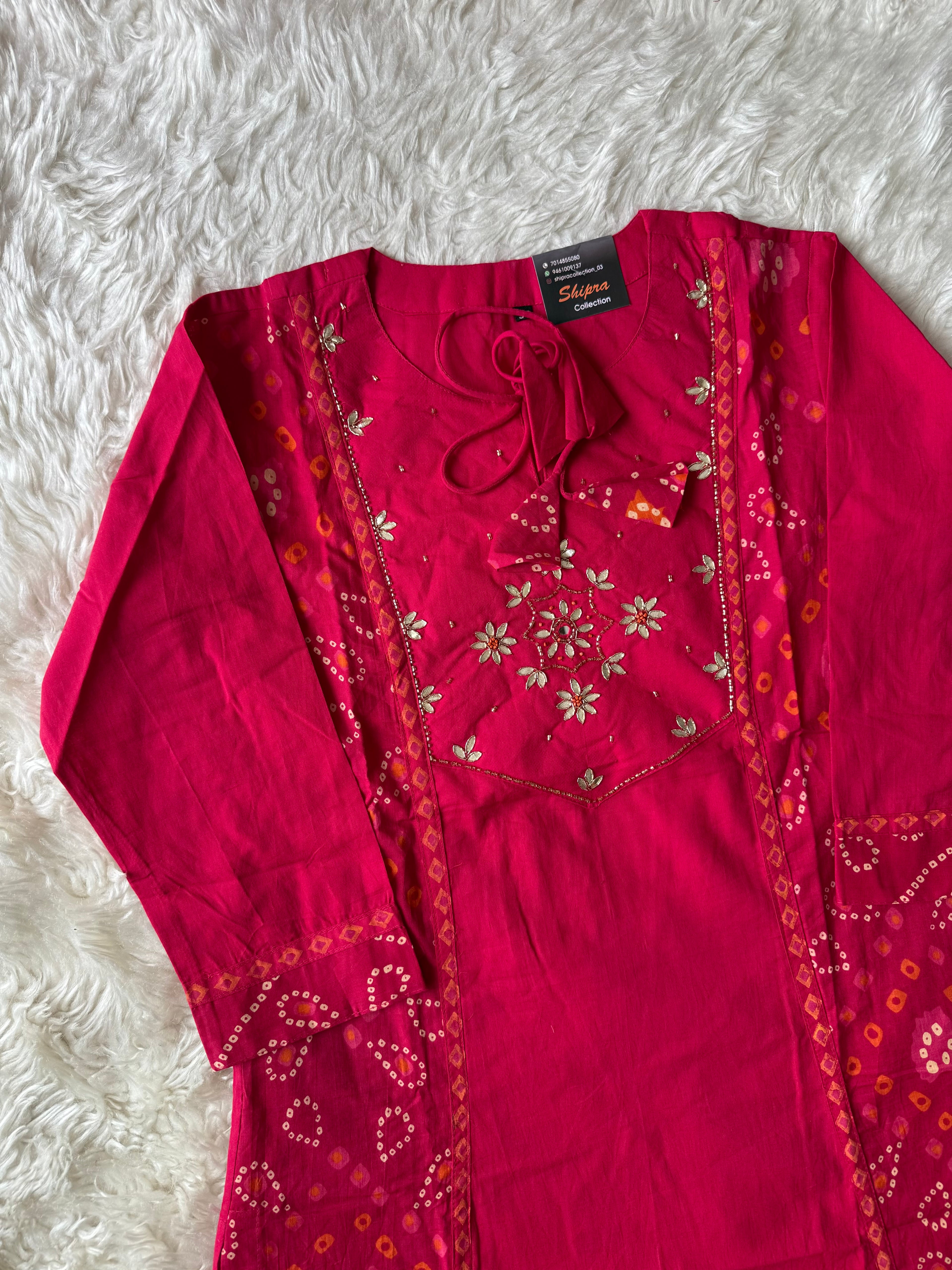 Premium Cotton Bandhani Set