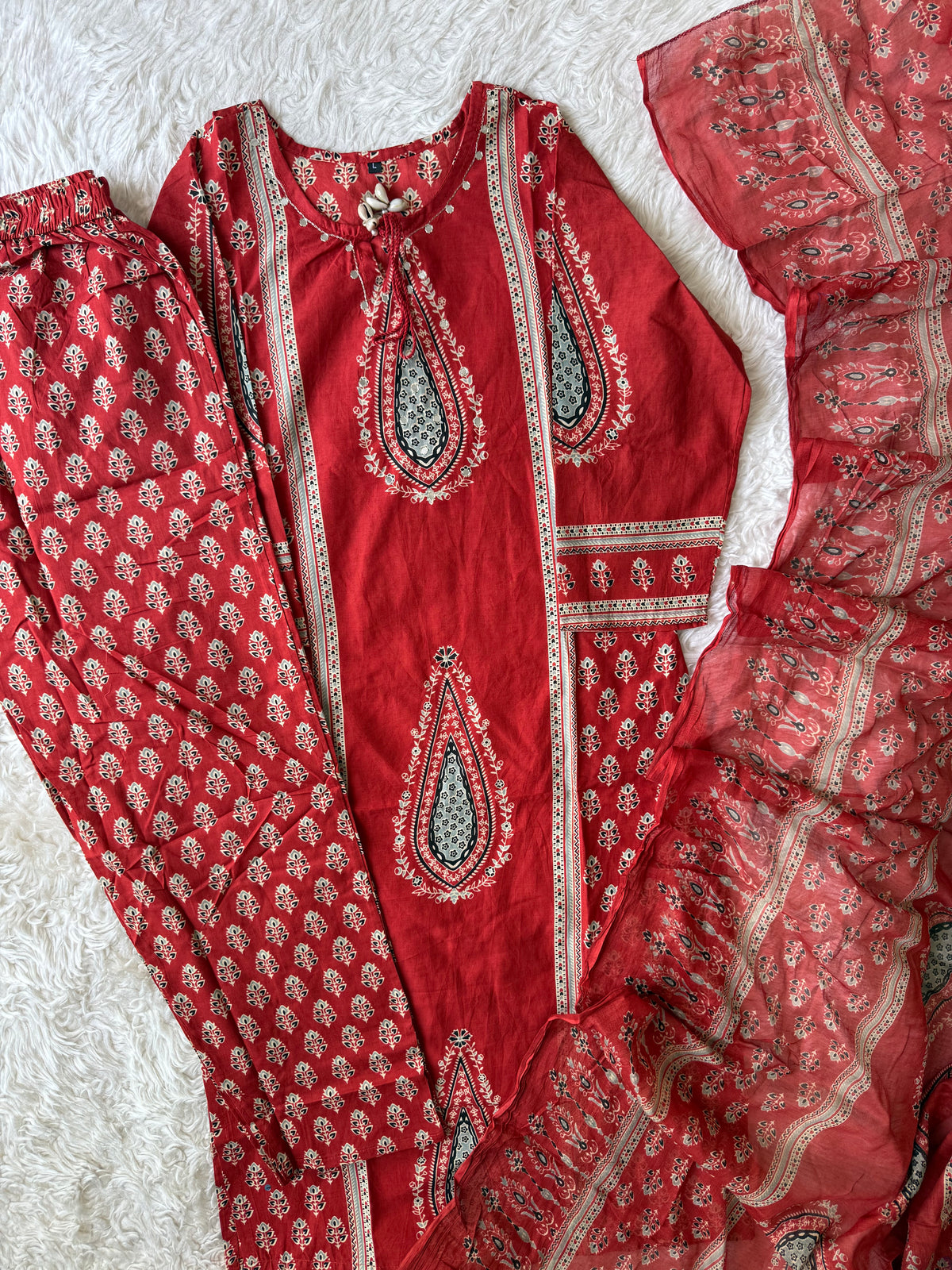 Budget Friendly Kurti Pant Dupatta Set