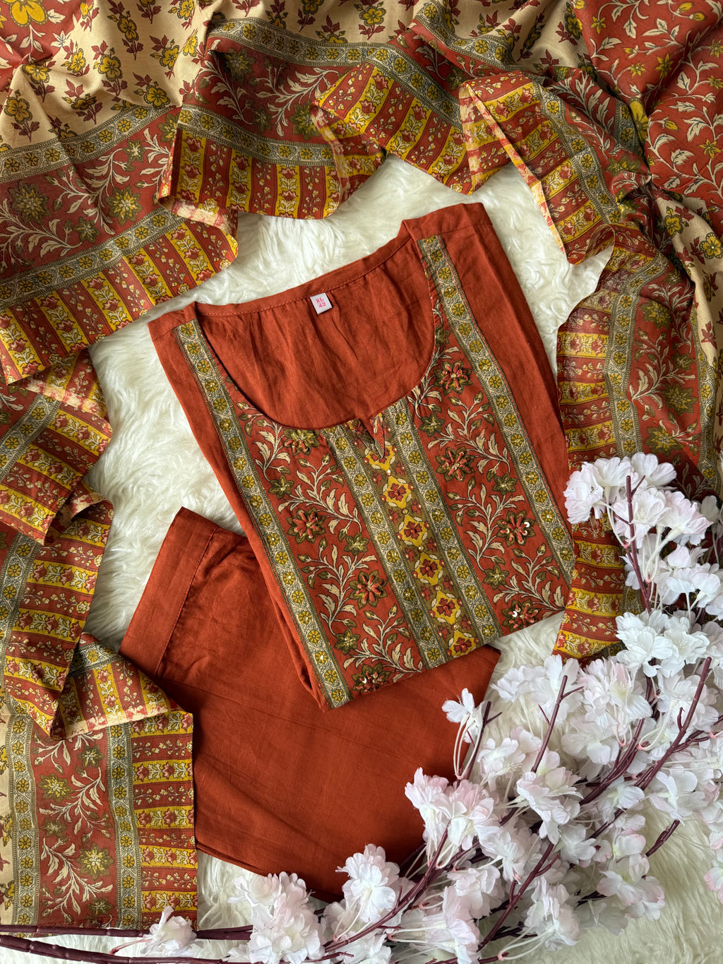 Premium Cotton Kurti Pant Dupatta Set