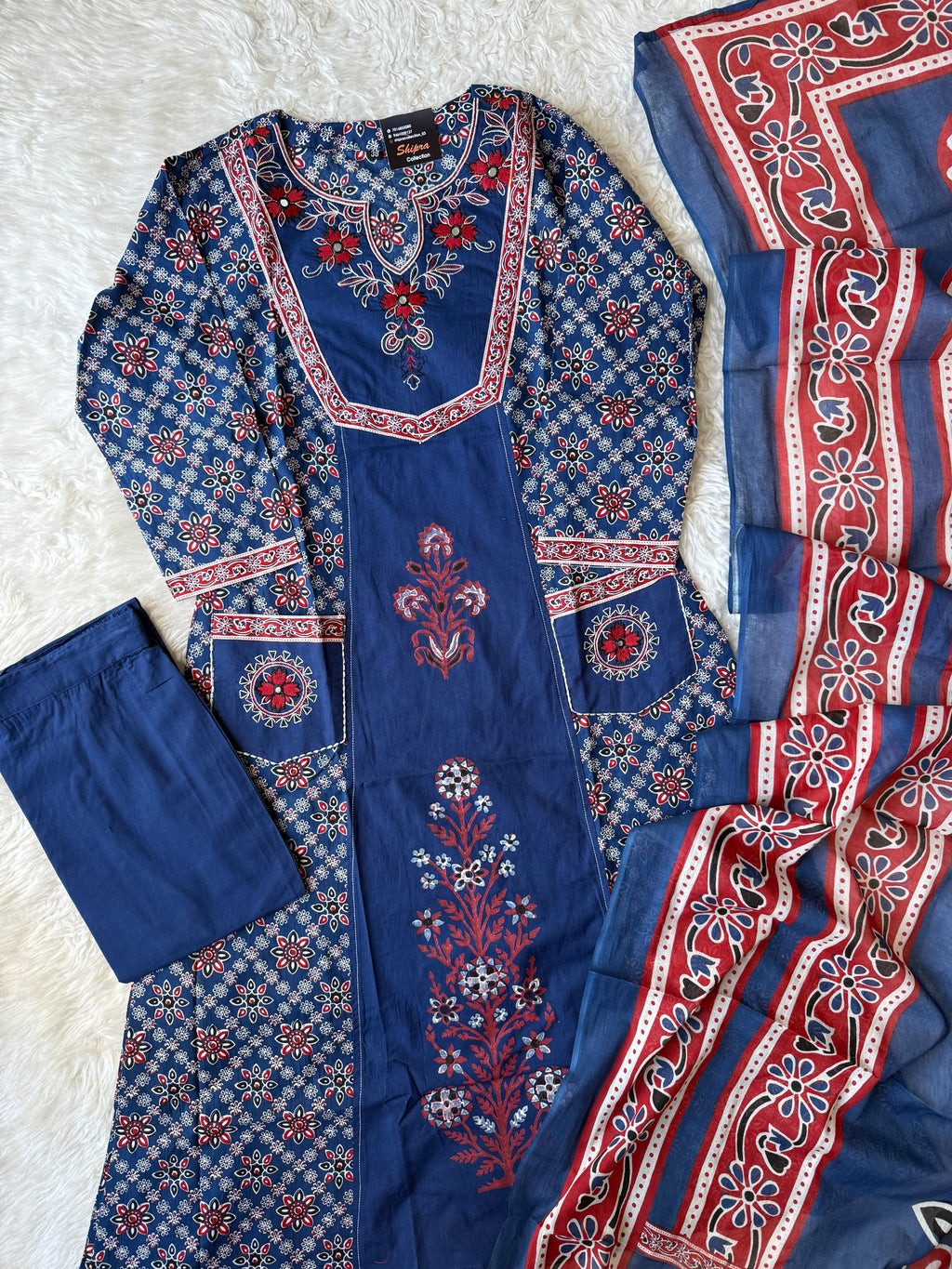 Premium Cotton Kurti Pant Dupatta Set