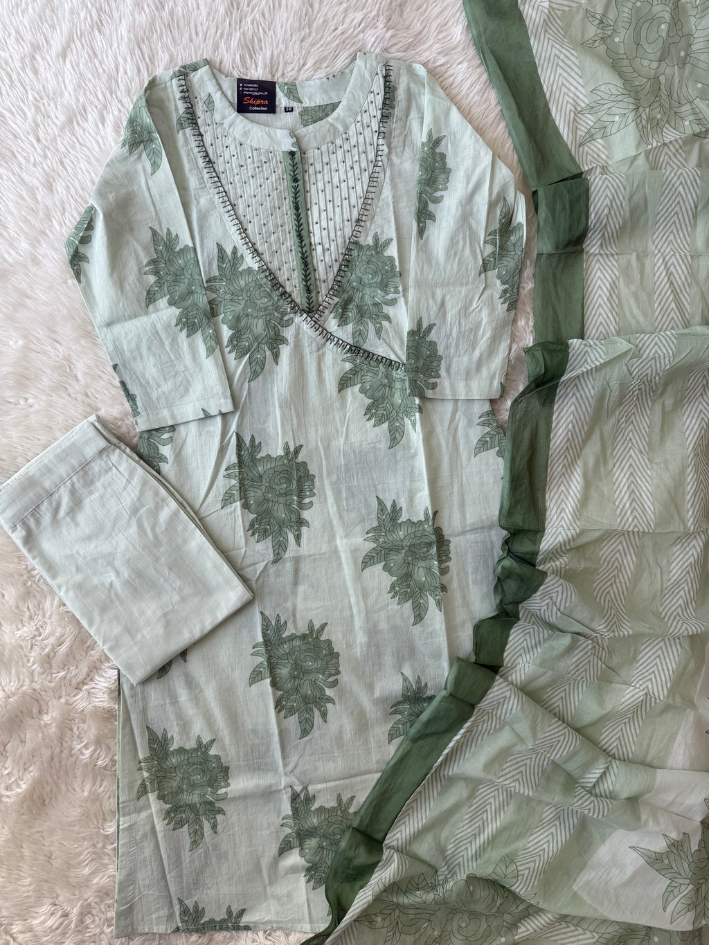 Premium Cotton Kurti Pant Dupatta Set