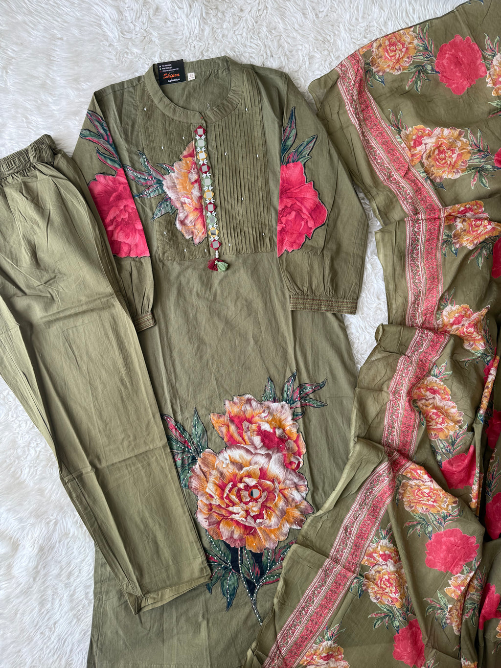 Mul Cotton Kurti Pant Dupatta Set