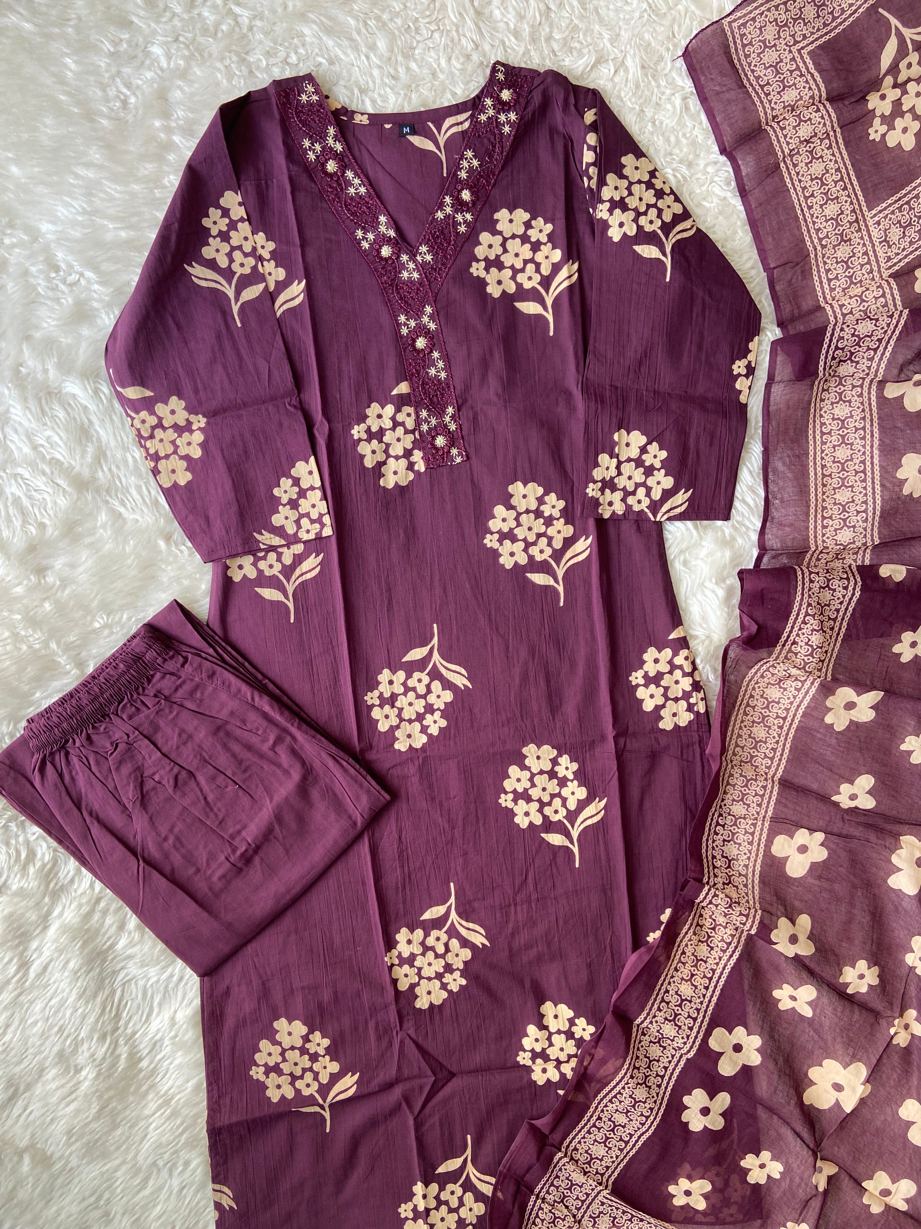 Budget Friendly Kurti Pant Dupatta Set
