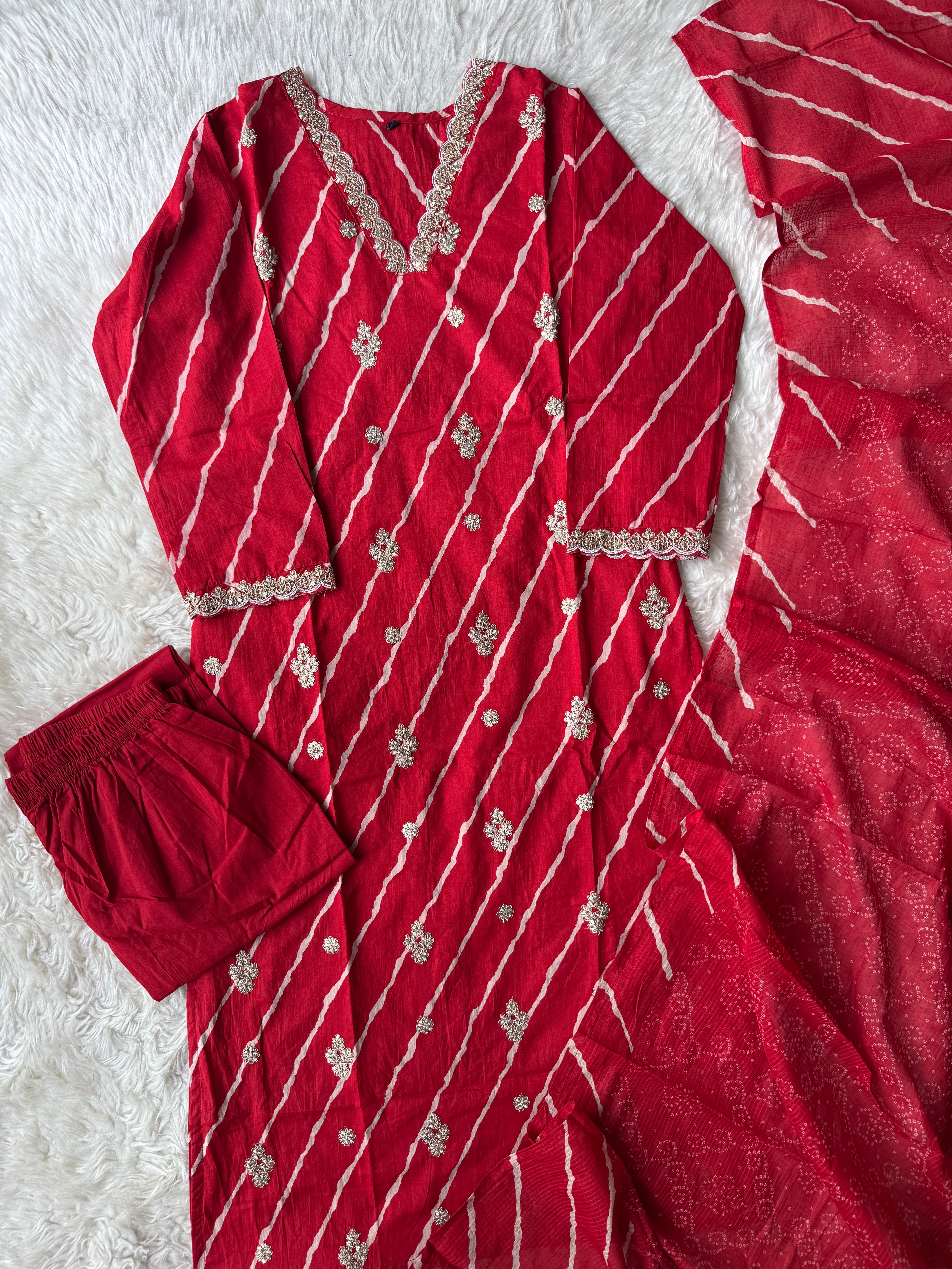 Premium Cotton Lehariya Set
