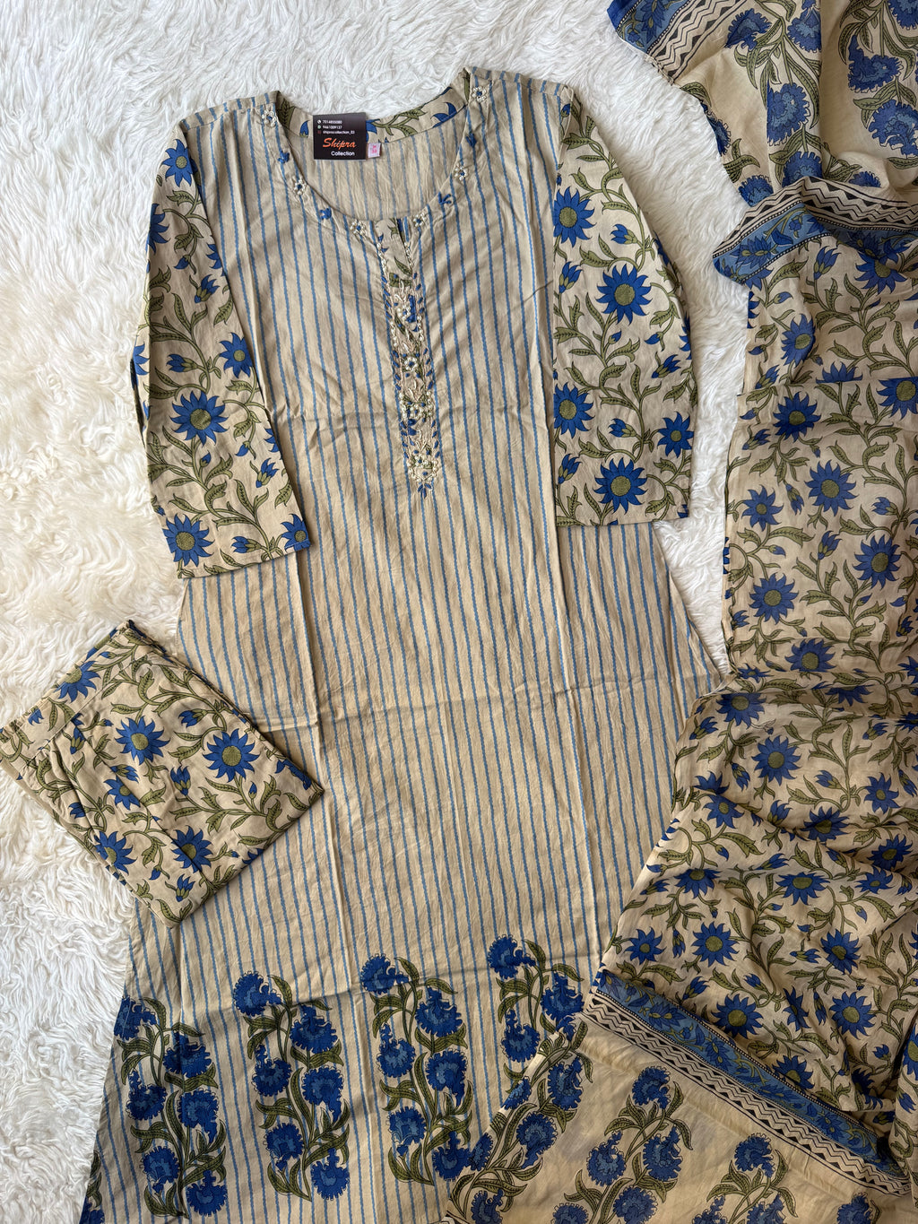 Premium Cotton Kurti Pant Dupatta Set