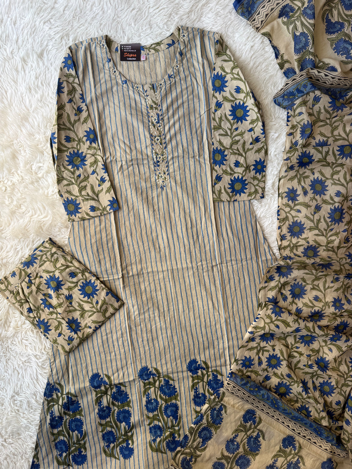 Premium Cotton Kurti Pant Dupatta Set