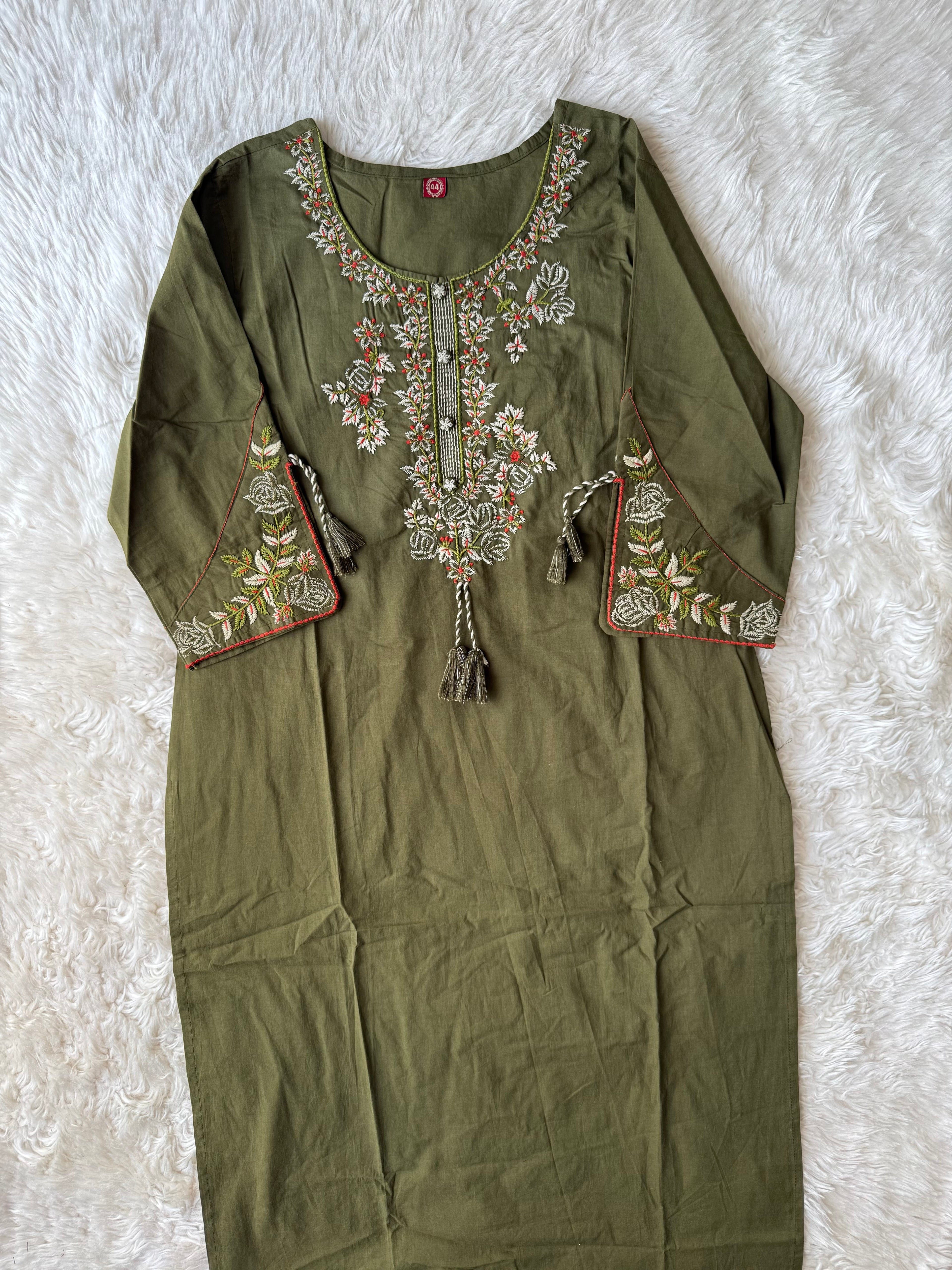 Pure Cotton Kurti Pant Dupatta Set