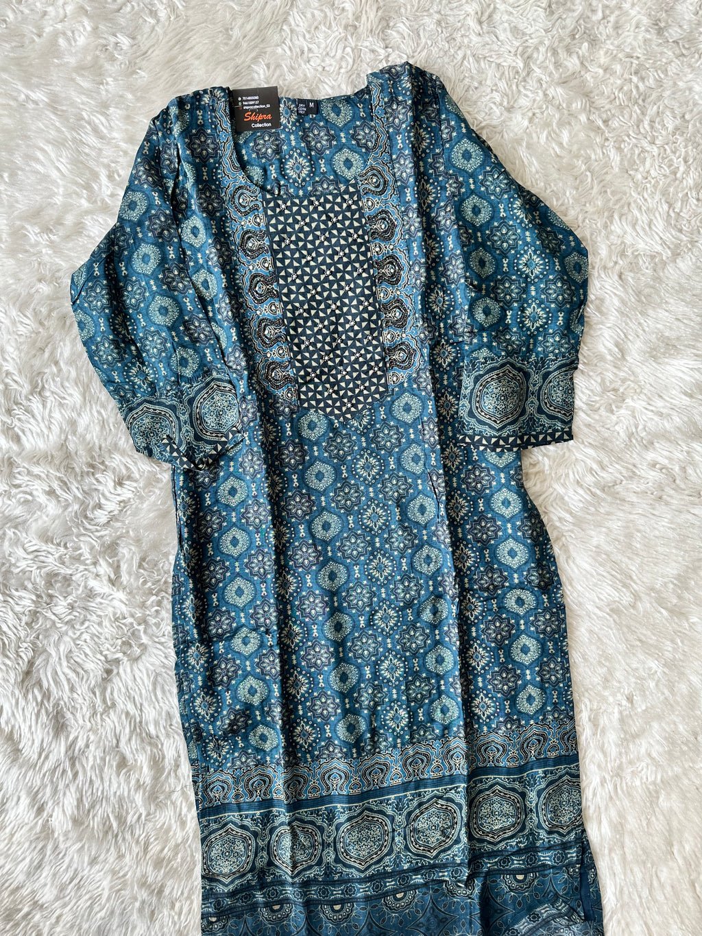 Crepe Silk Kurti Pant Dupatta Set