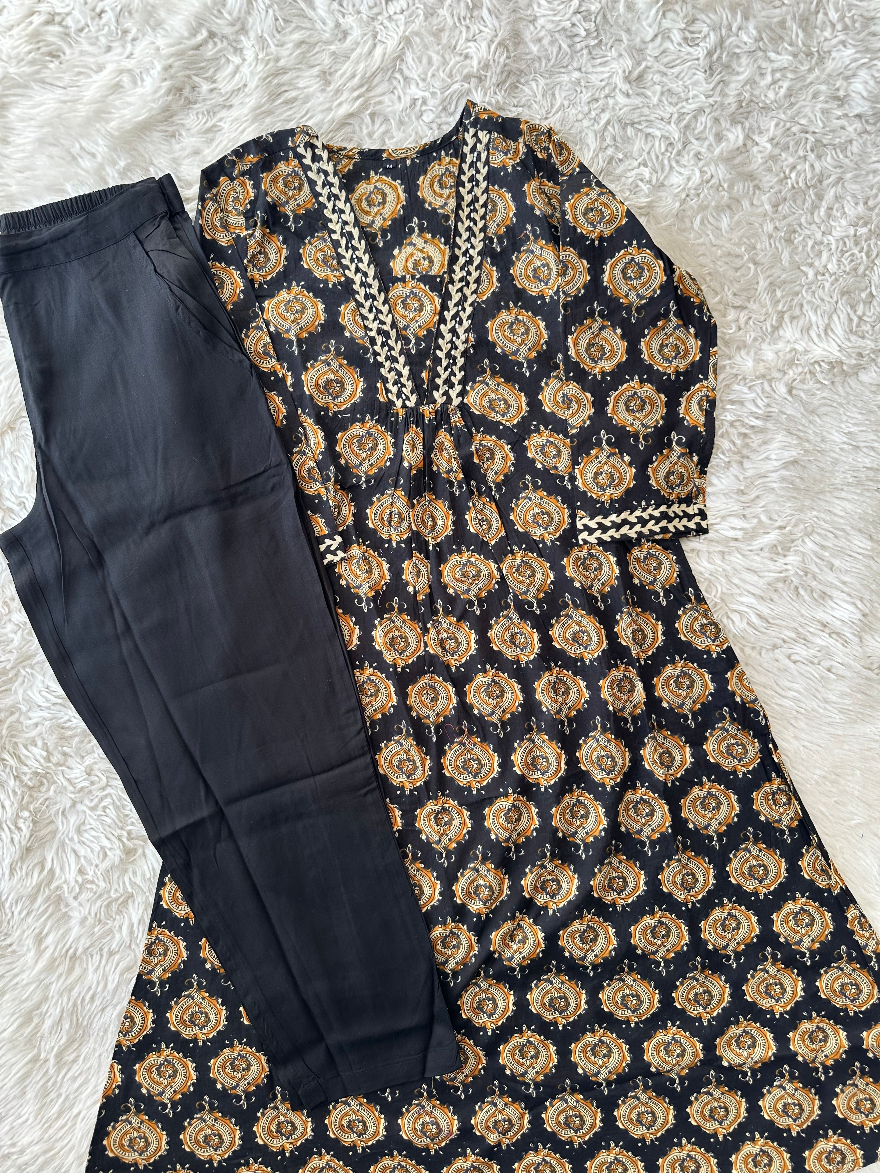 Cotton Flare Kurti Pant Set