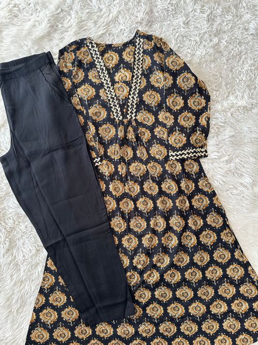 Stock Clearance 🚨 Cotton Flare Kurti Pant Set