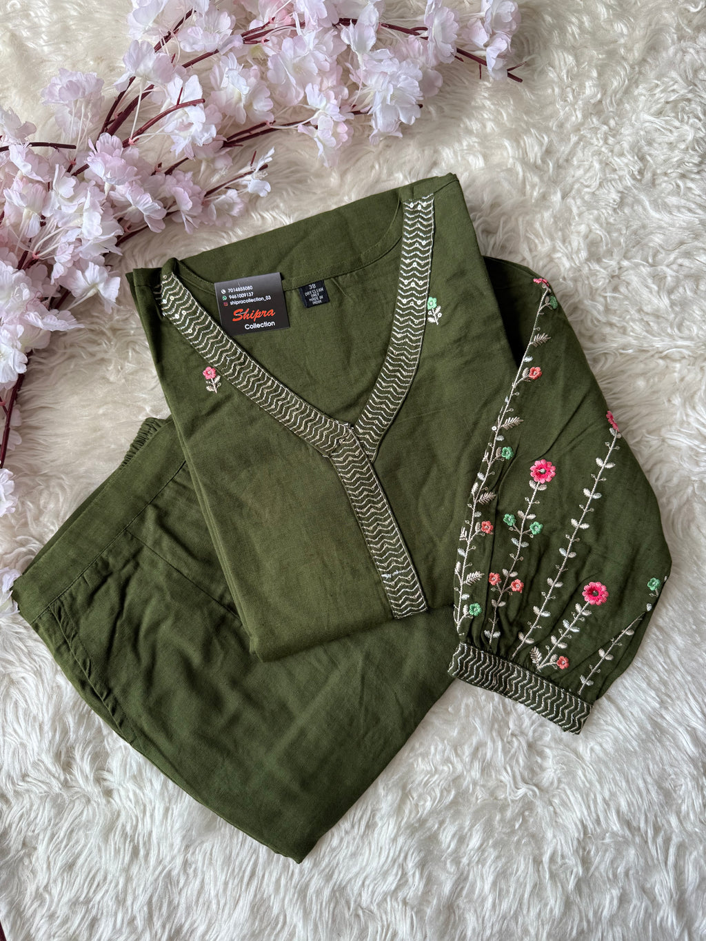 Khadi Cotton Kurti Pant Set