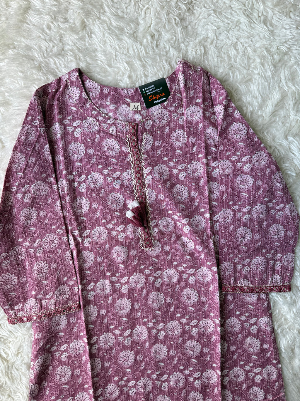 Premium Cotton “Katha” Details Kurti