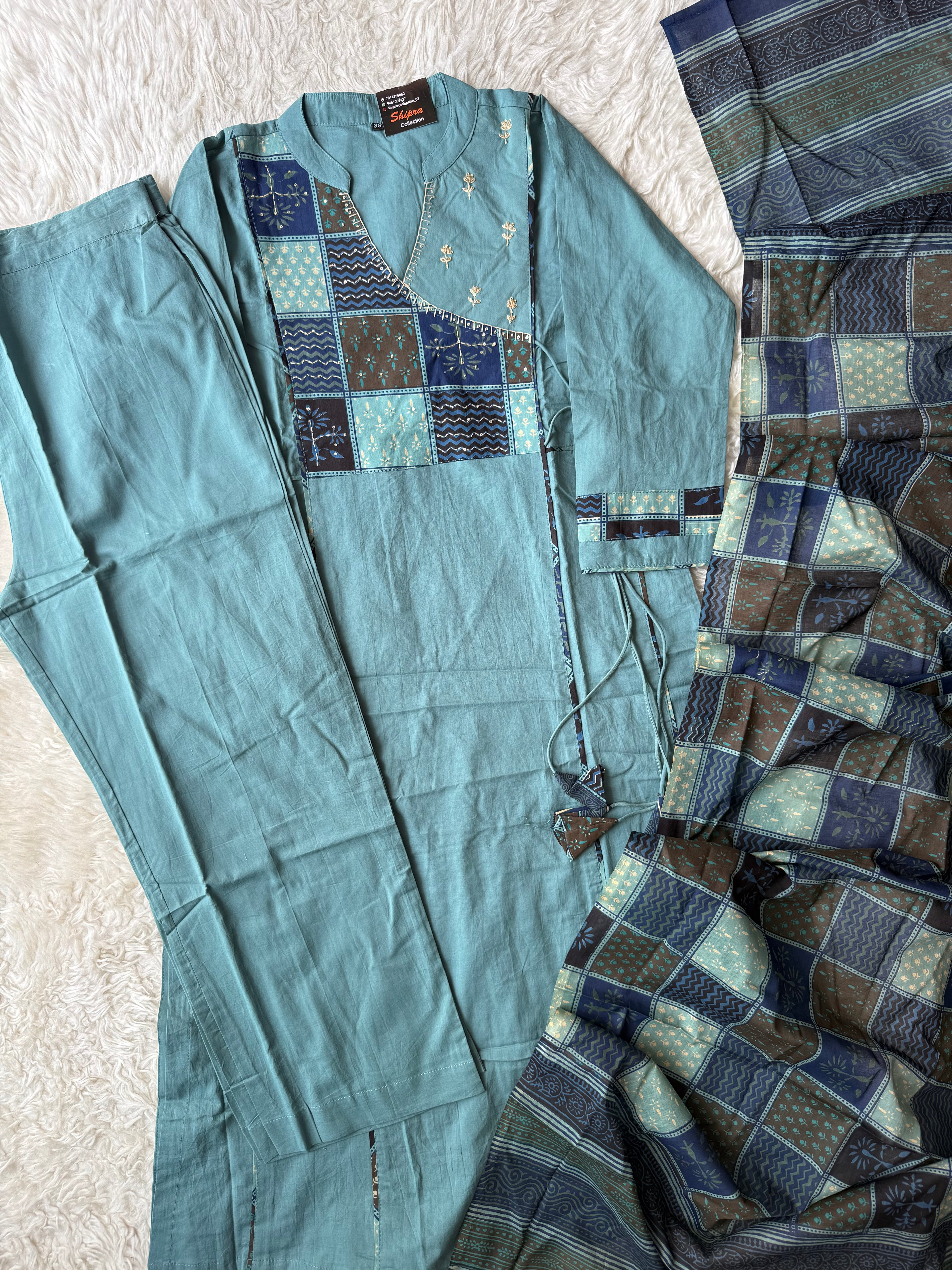 Premium Cotton Kurti Pant Dupatta Set