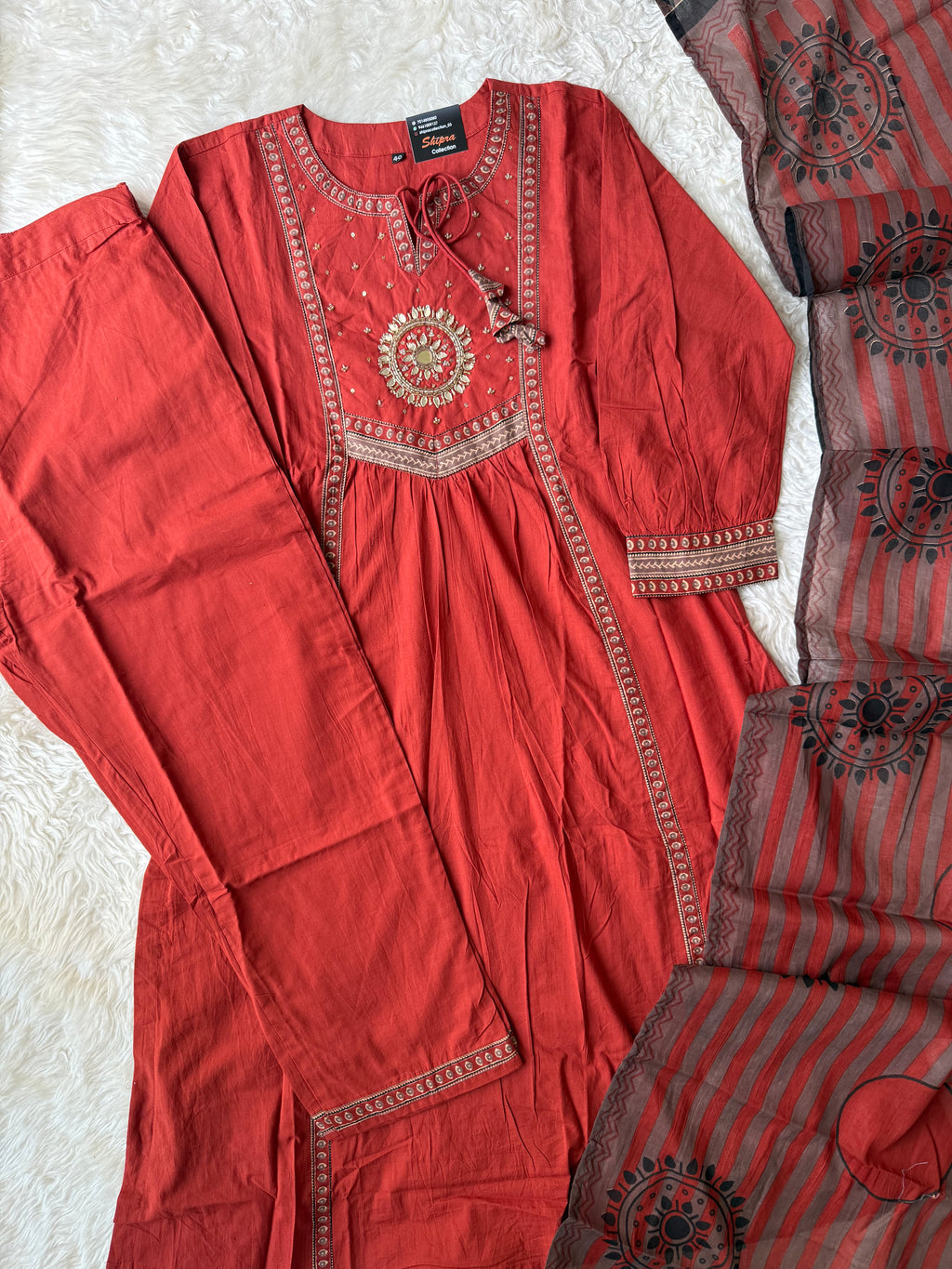 Premium Cotton Kurti Pant Dupatta Set