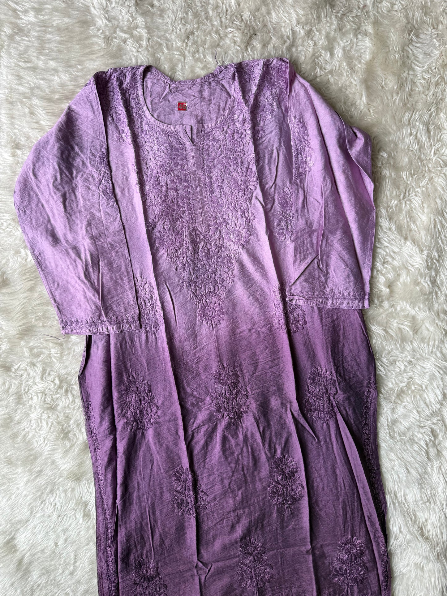 Muslin Silk Chikankari kurti