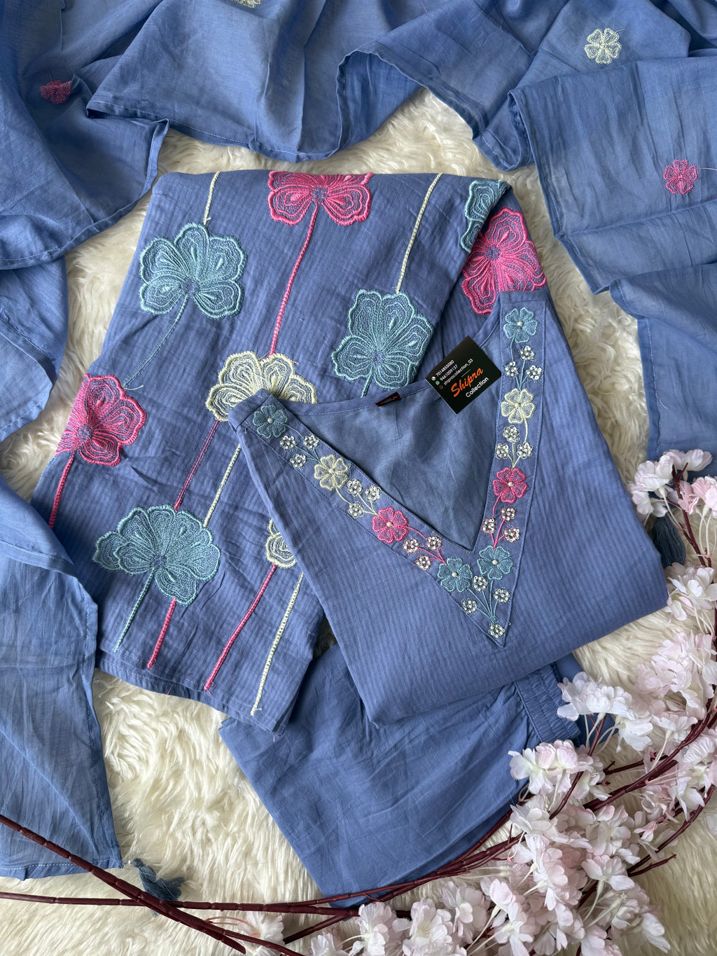 Mul Cotton Kurti Pant Dupatta Set