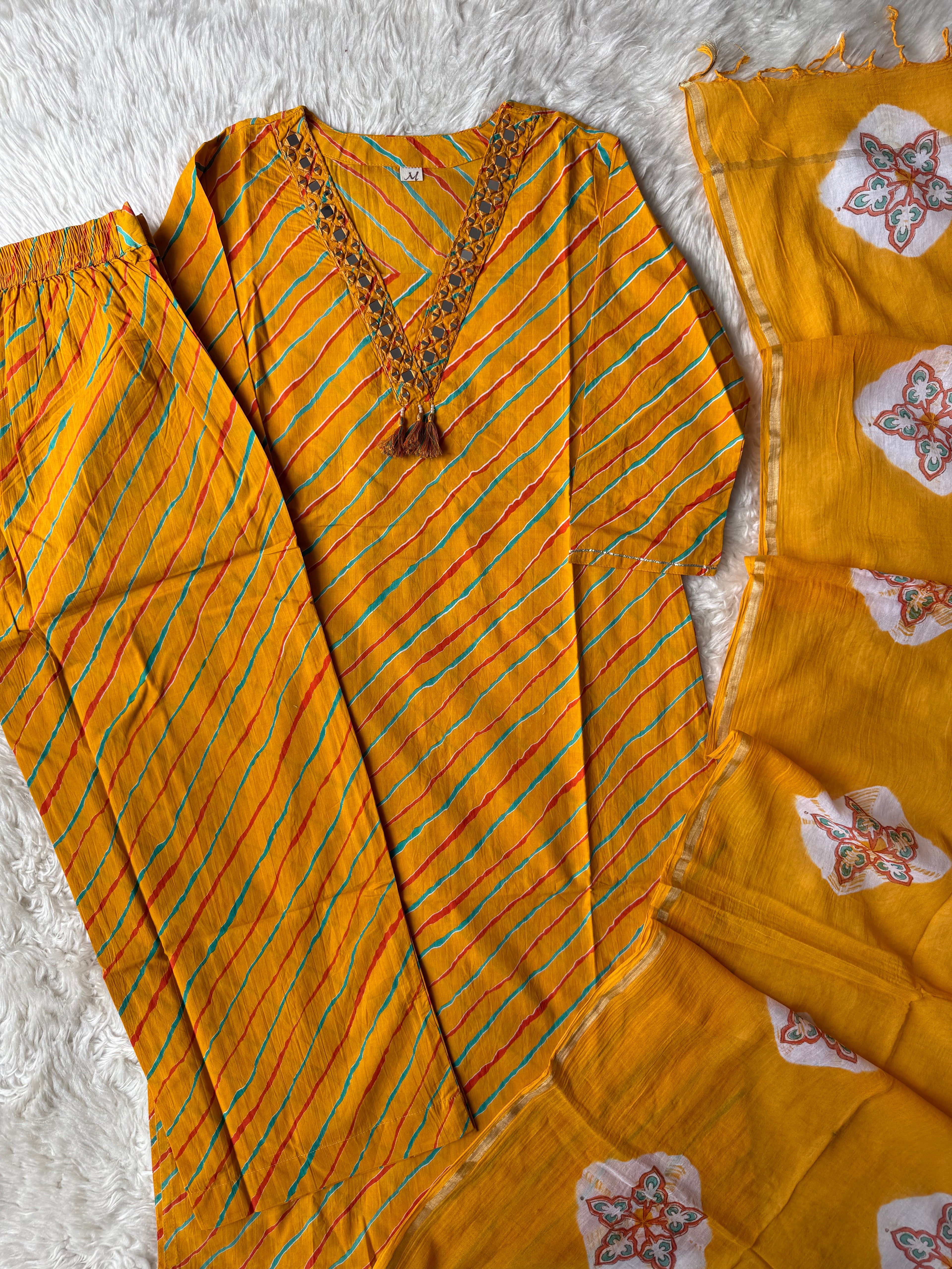 Premium Cotton Lehariya Set
