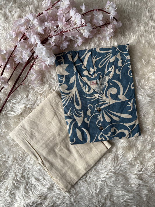 Khadi Cotton Kurti Pant Set