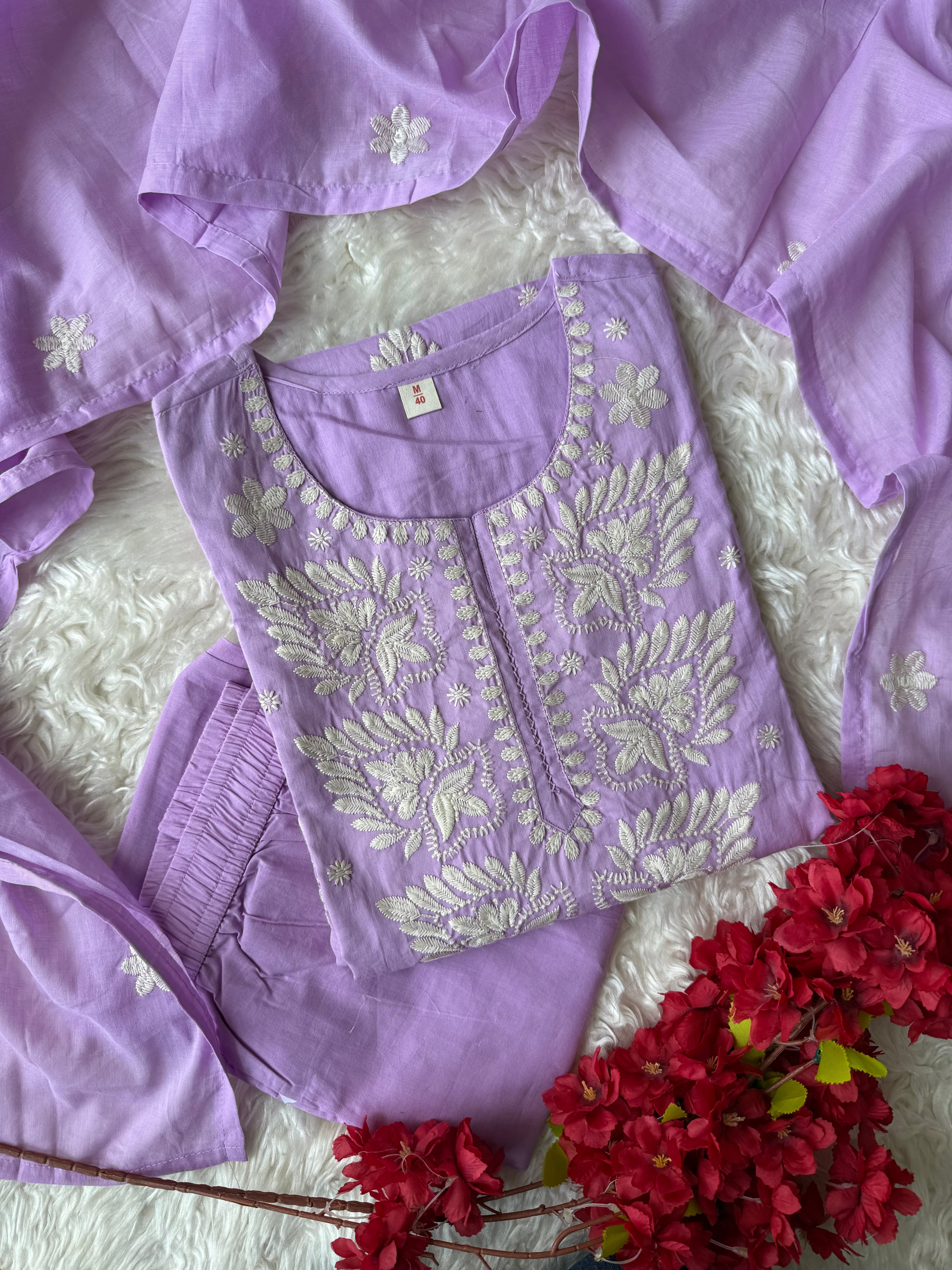 Premium Mul Cotton Kurti Pant Dupatta Set
